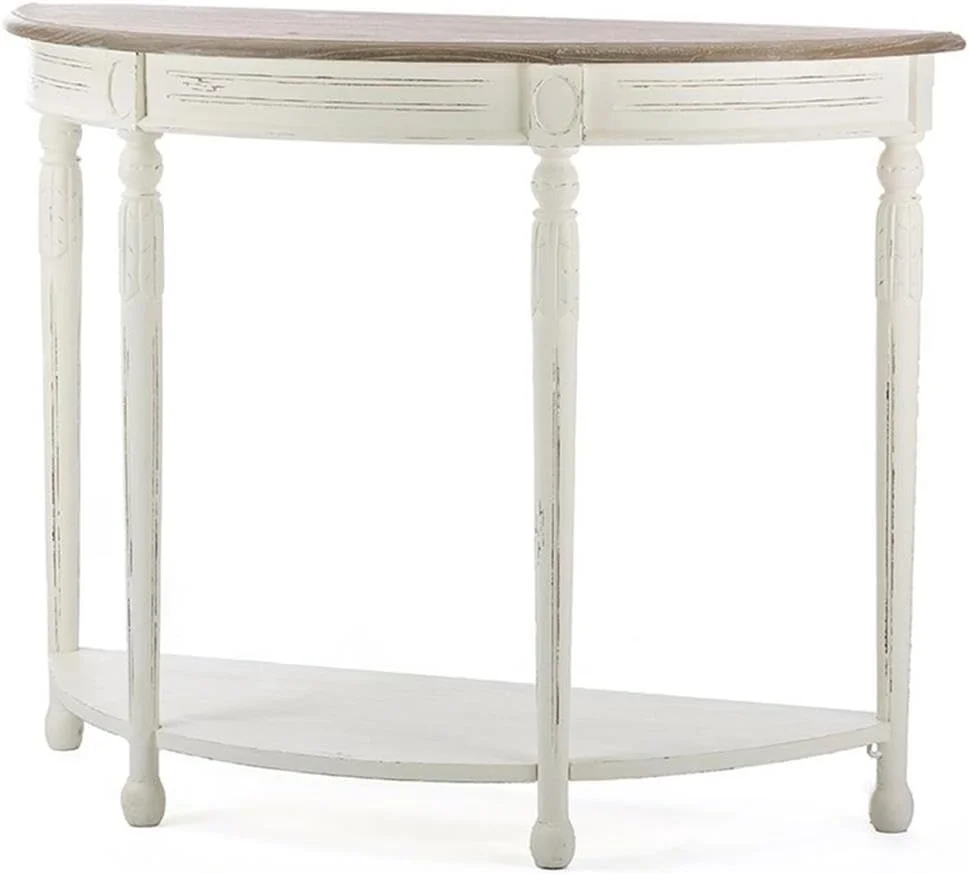 Baxton Studio Vologne Traditional Wood French Console Table, White