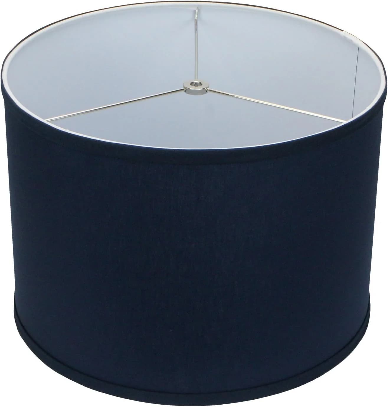 FenchelShades.com 14" Top Diameter x 14" Bottom Diameter 10" Height Cylinder Drum Lampshade USA Made (Navy Blue)