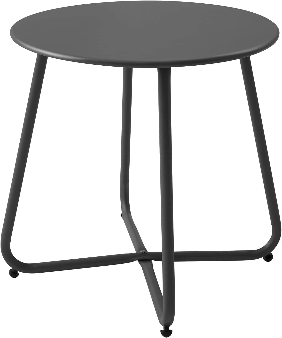 Meluvici Patio Small Side Table Waterproof Round Metal Steel Weather Resistant Portable Outdoor and Indoor End Table for