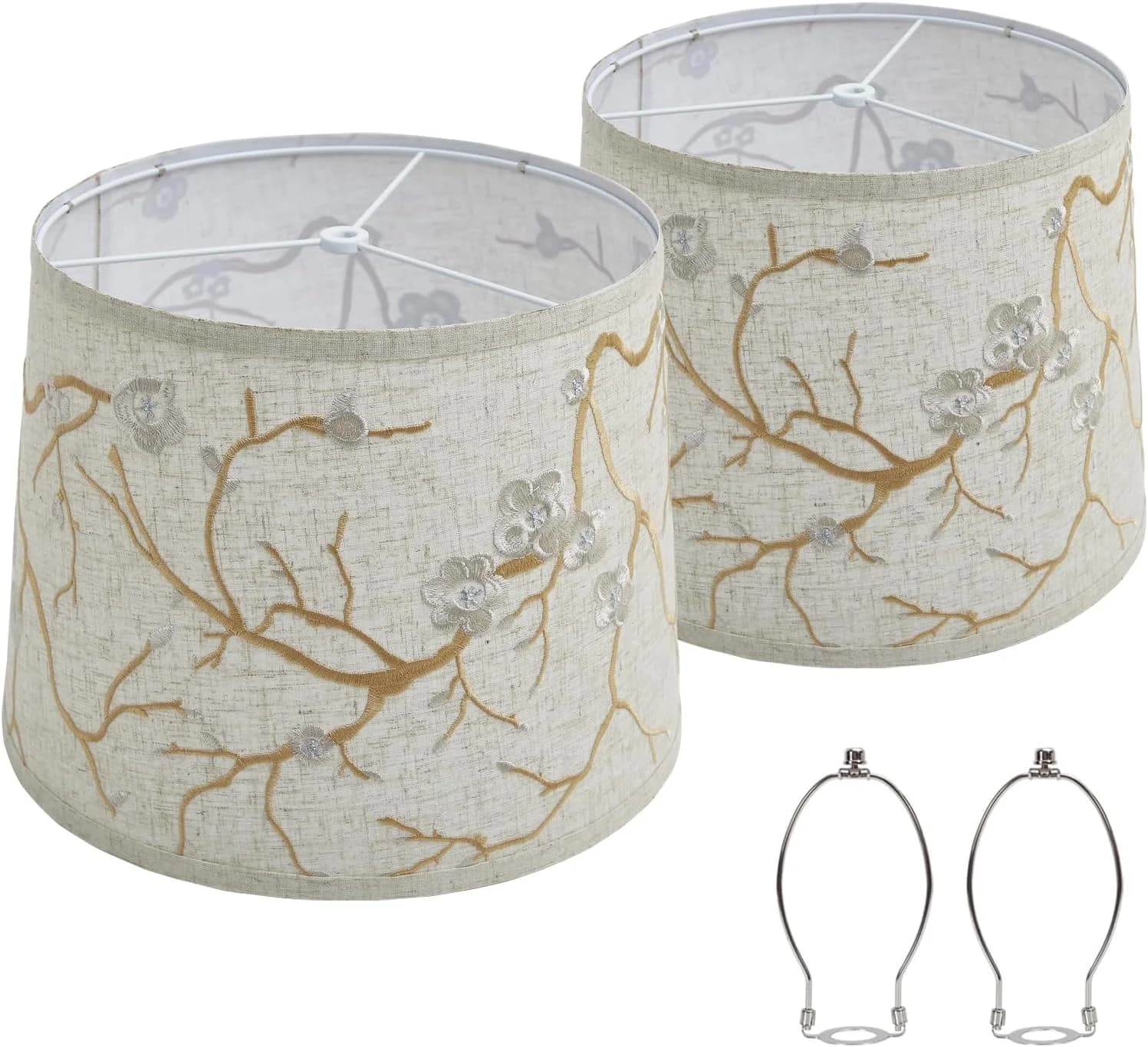Lampshades Set of 2 for Table Floor Lamp, Lampshade with with Flower Design