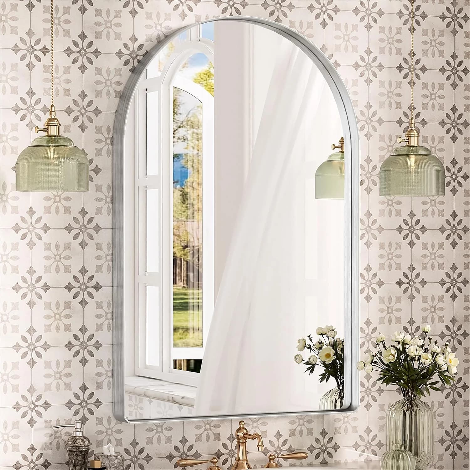 Suidia 22" x 30" Bathroom Mirror, Bathroom Vanity Mirror Metal Framed, Wall-Mounted Mirrors for Bedroom, Living Room, En
