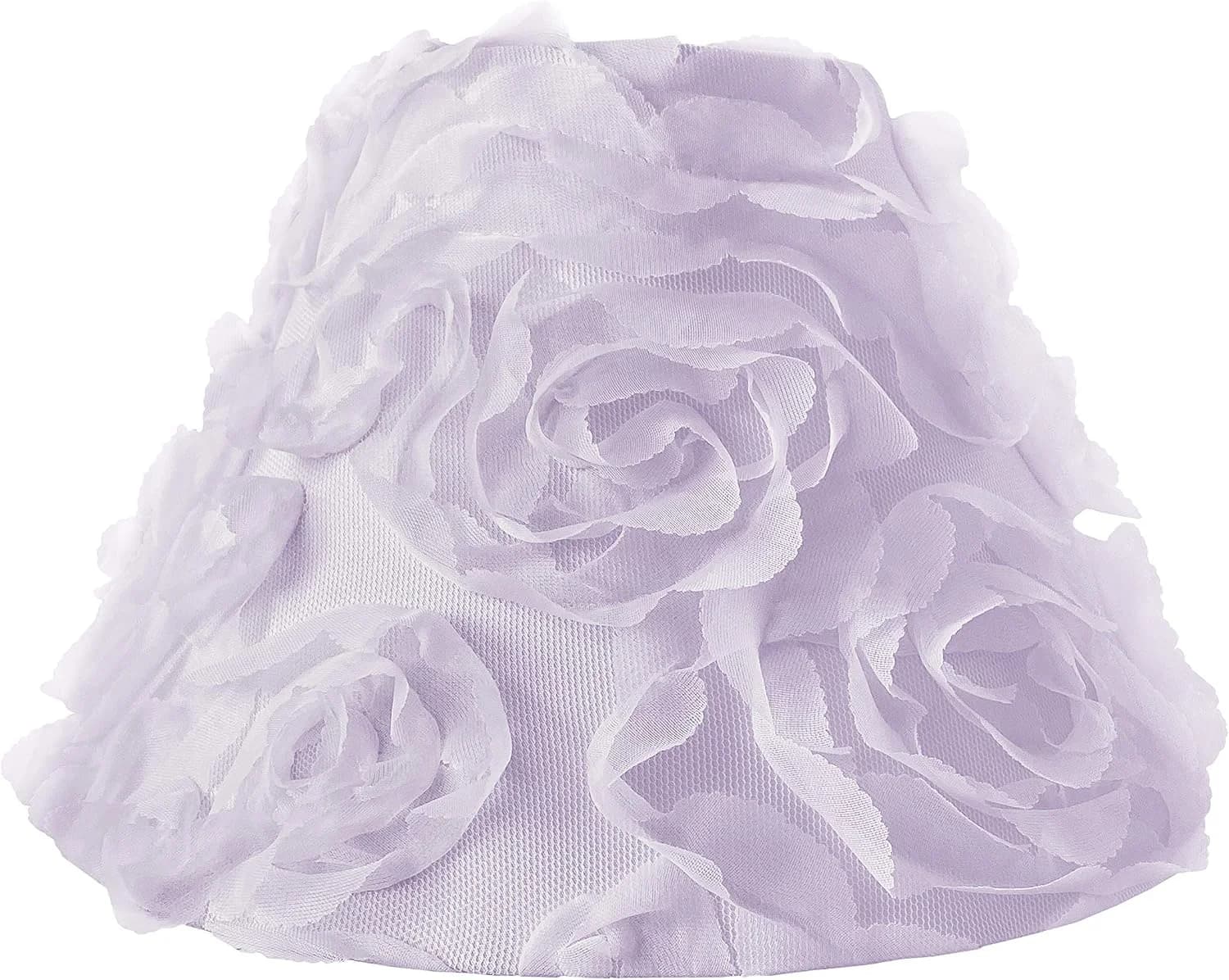 Sweet Jojo Designs Purple Floral Rose Lamp Shade - Solid Light Lavender Flower Luxurious Elegant Princess Vintage Boho S