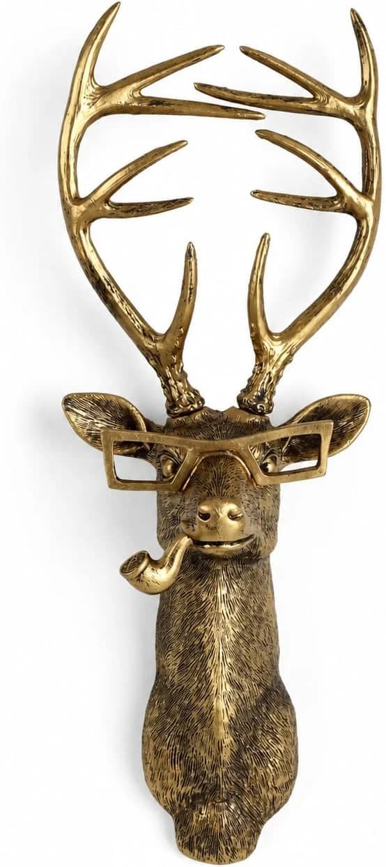 UITWMKTG Gold Animal Head Wall Decor Wall Sculpture Home Decor Statue for Living Room Office Bedroom Modern Decor for Me