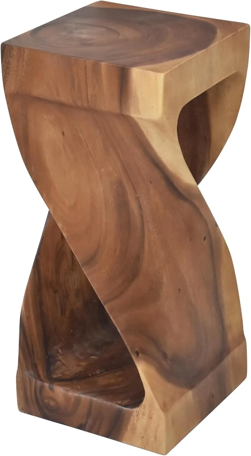Steve Silver Furniture Solona Solid Wood Side Table, Acacia Whimsical Carved Design, Finish, Functional and Visually All