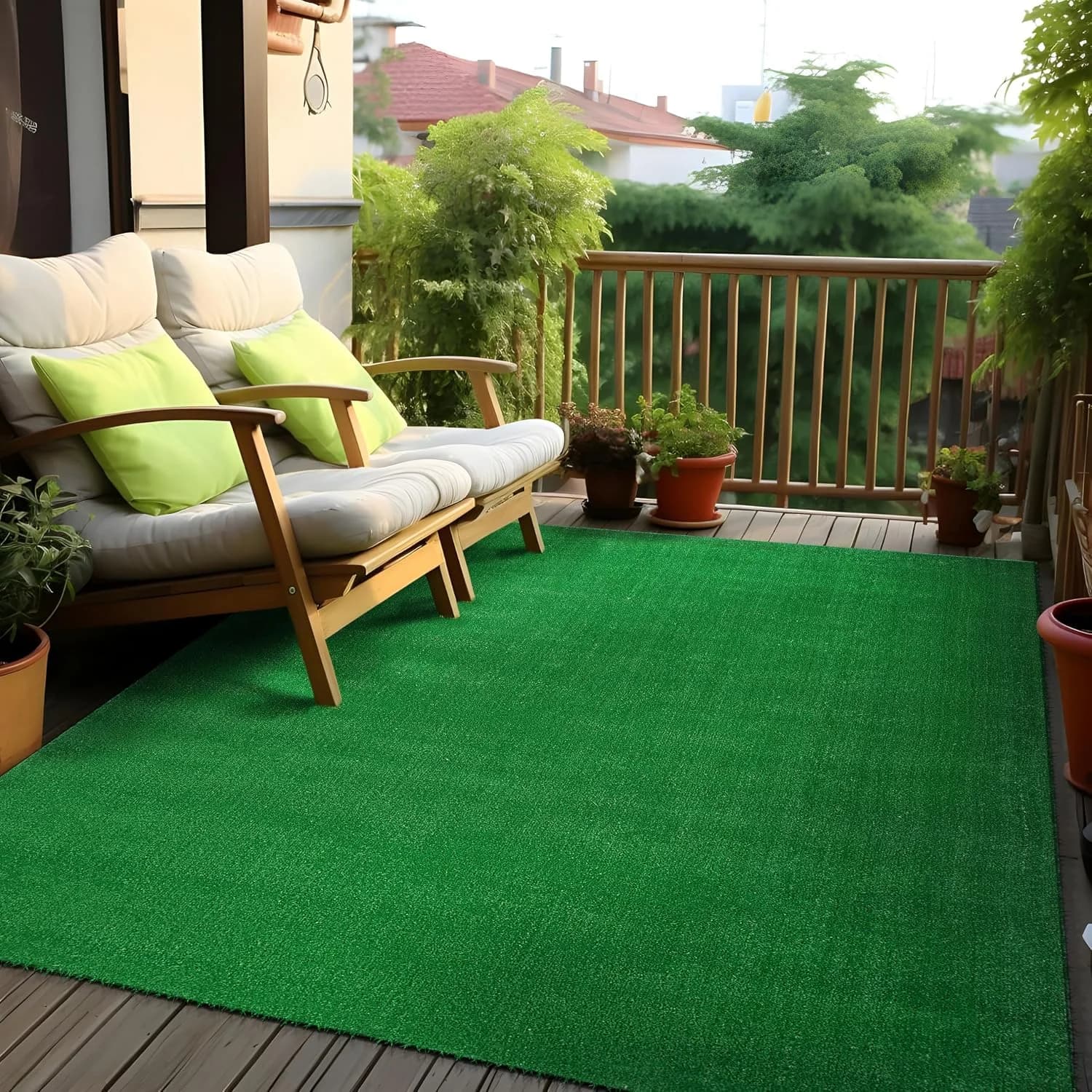 Rugshop Contemporary Solid Indoor Outdoor Rug Green 5' x 7'