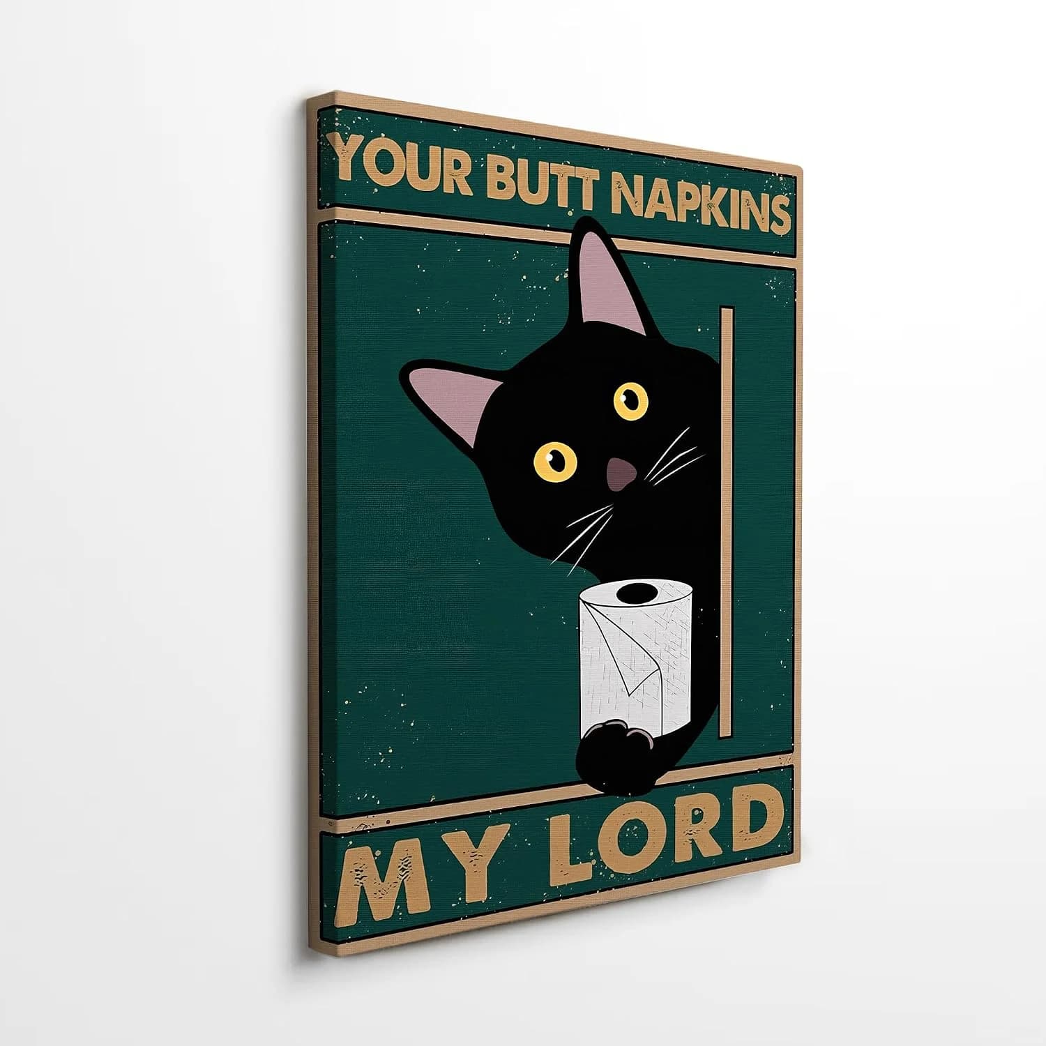 DIHSIEG Funny Bathroom Wall Art, Humorous Animal Canvas Print 12x16Inch