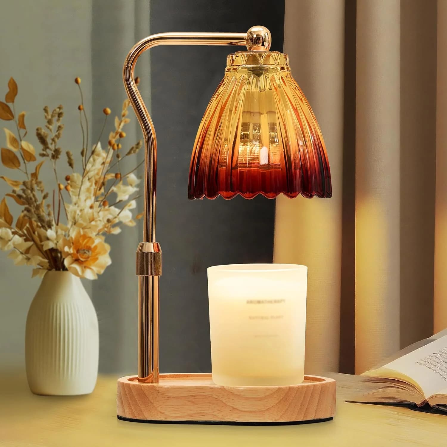 Candle Warmer Lamp with Timer Dimmable, Gold Gift Wax Warmer Lamps