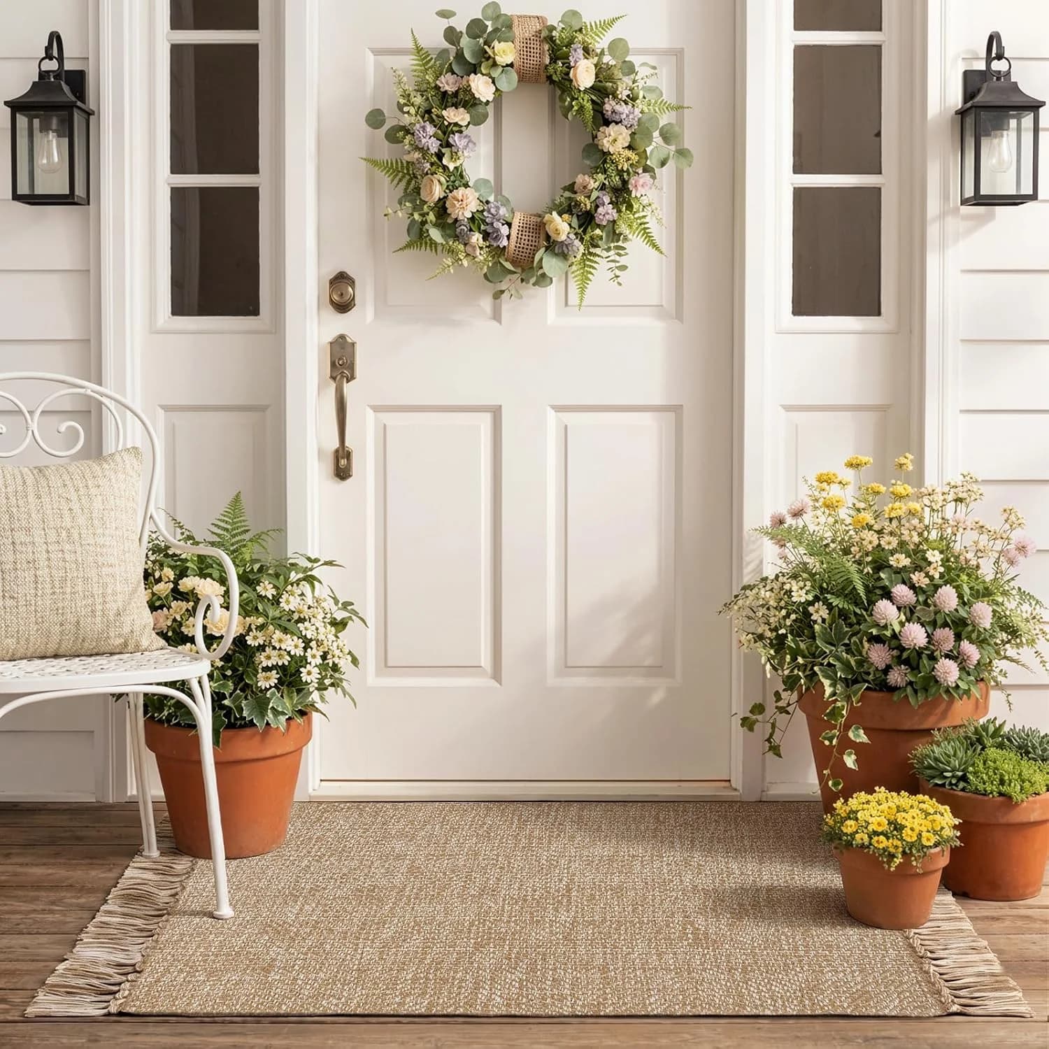 Collive 2' x 4.3' Indoor Outdoor Rug, Modern Farmhouse Kitchen Runner Rugs