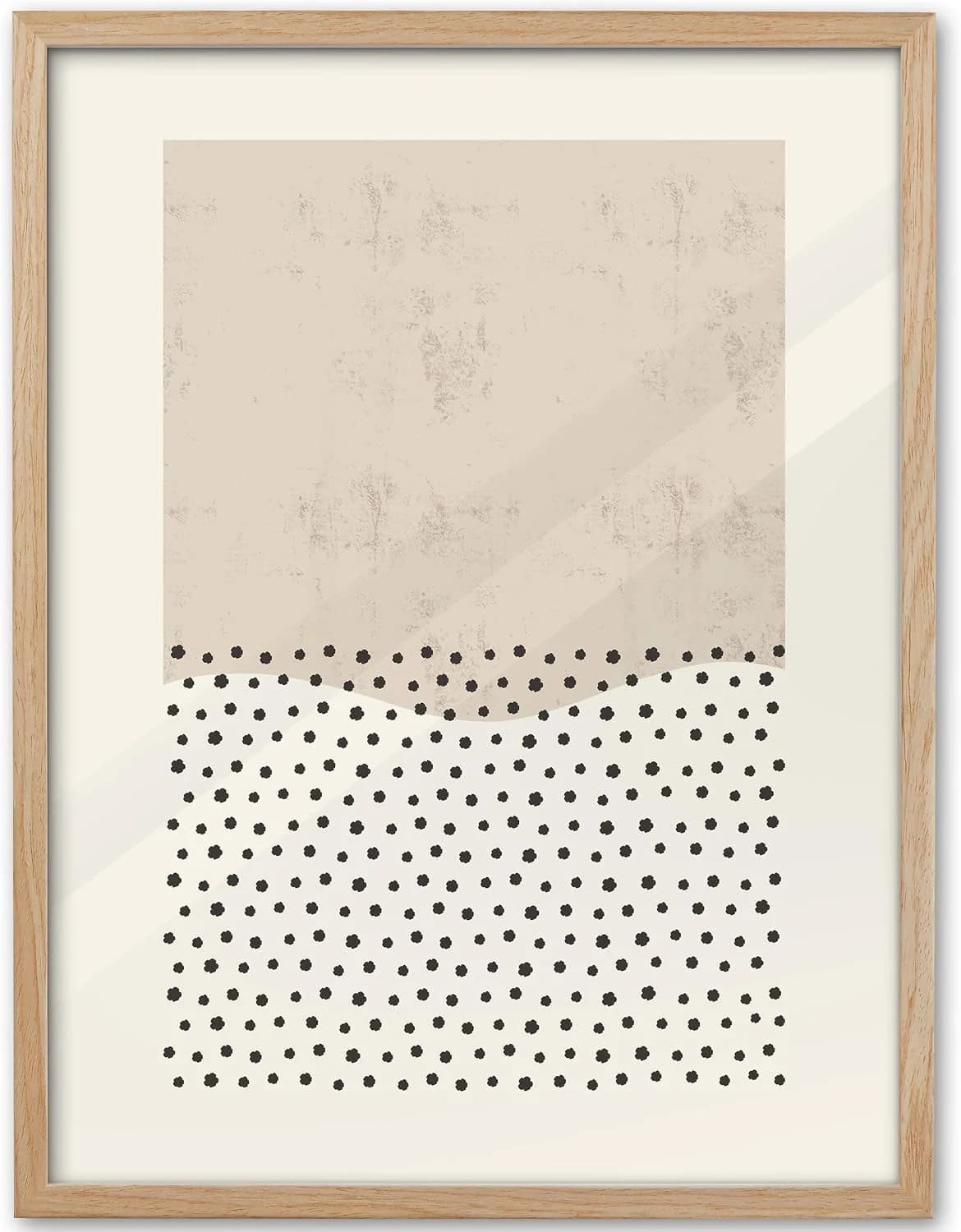 KensTro 16x20 Oak Framed Beige Christian Abstract Wall Art
