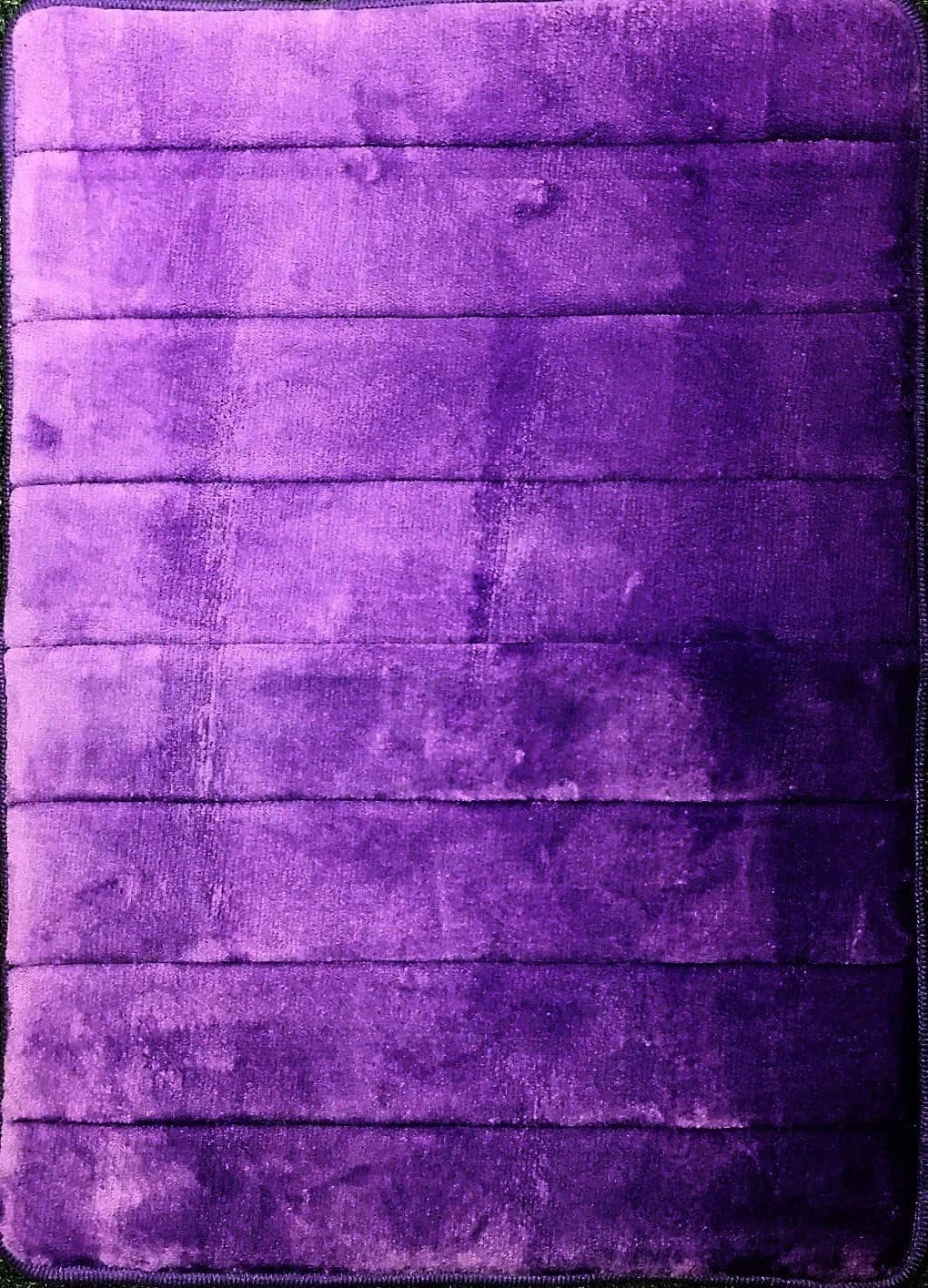 Purple Memory Foam Mat - for Kitchen or Bath - Incredibly Soft Absorbent Bathroom Rug Sets - Non-Slip and 17 x 24 inches