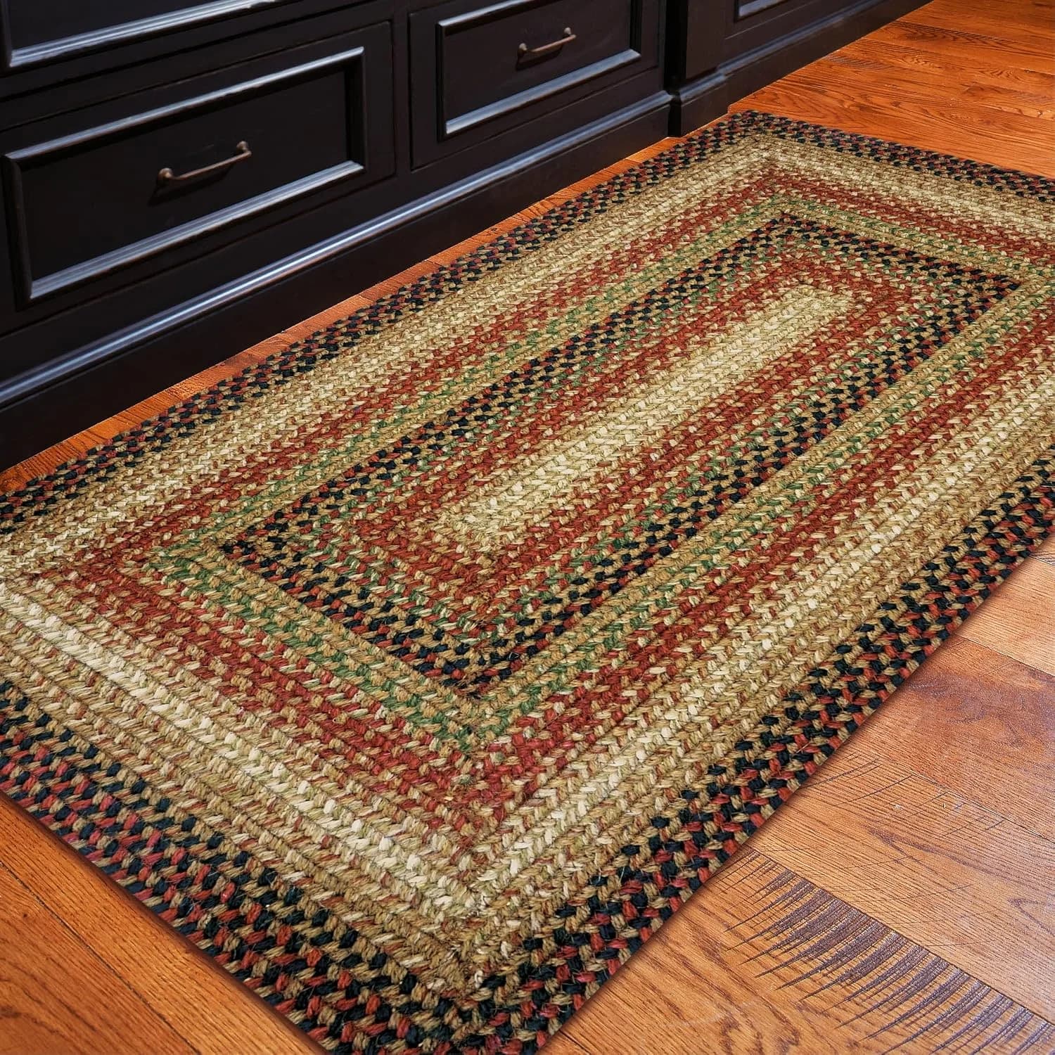 Homespice Gingerbread Small Braided Rugs Ideal as Jute Kitchen Rug 2x3'