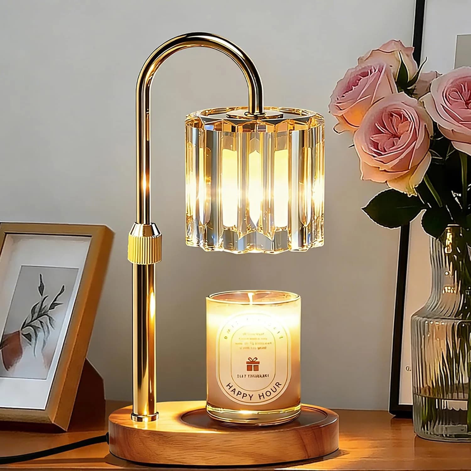 Lukasa Candle Warmer Lamp, with Timer Dimmer Adjustable Height, Home Decor, Room Decor, Wax Melt Warmer for Candles, Gif