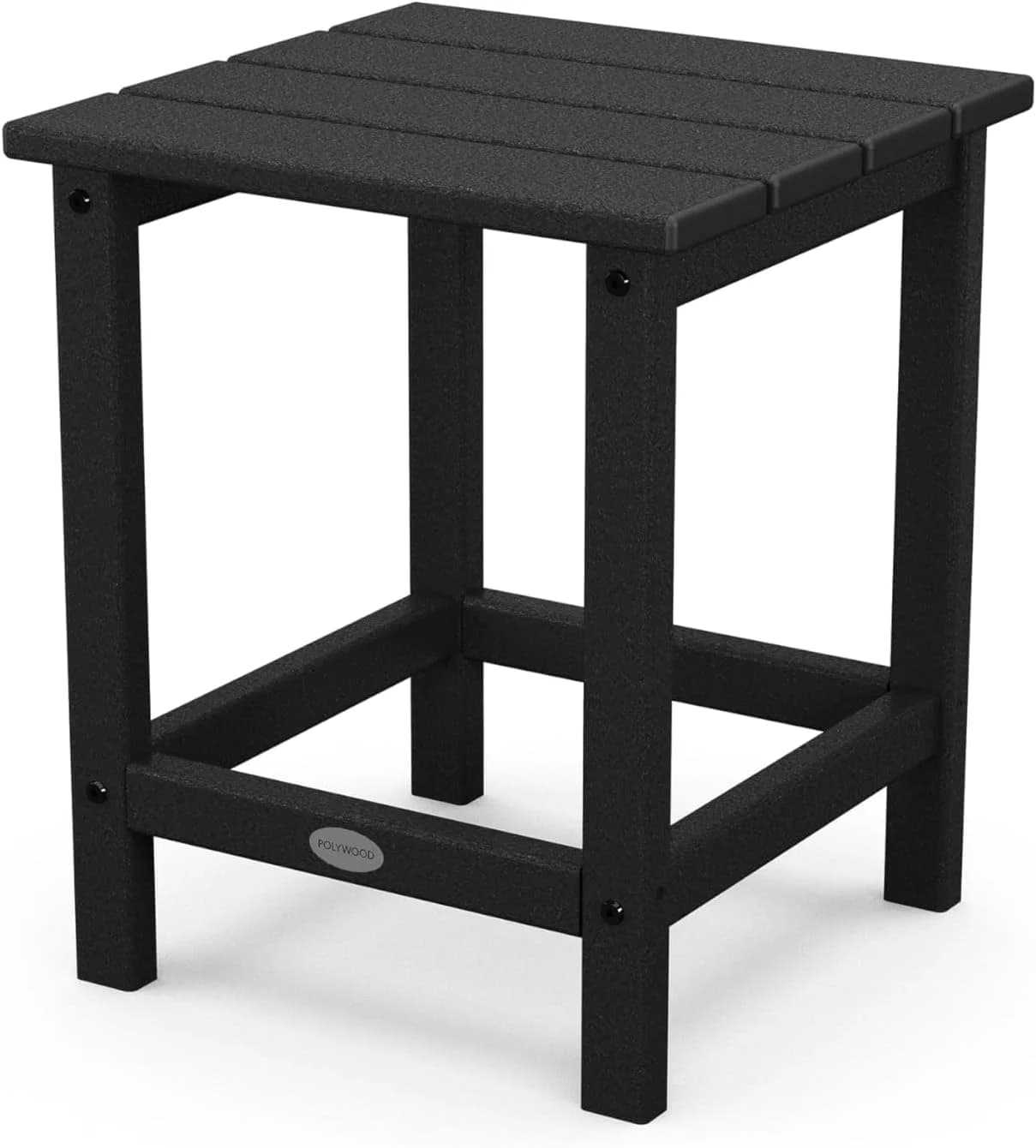 POLYWOOD Long Island 18" Side Table, Black