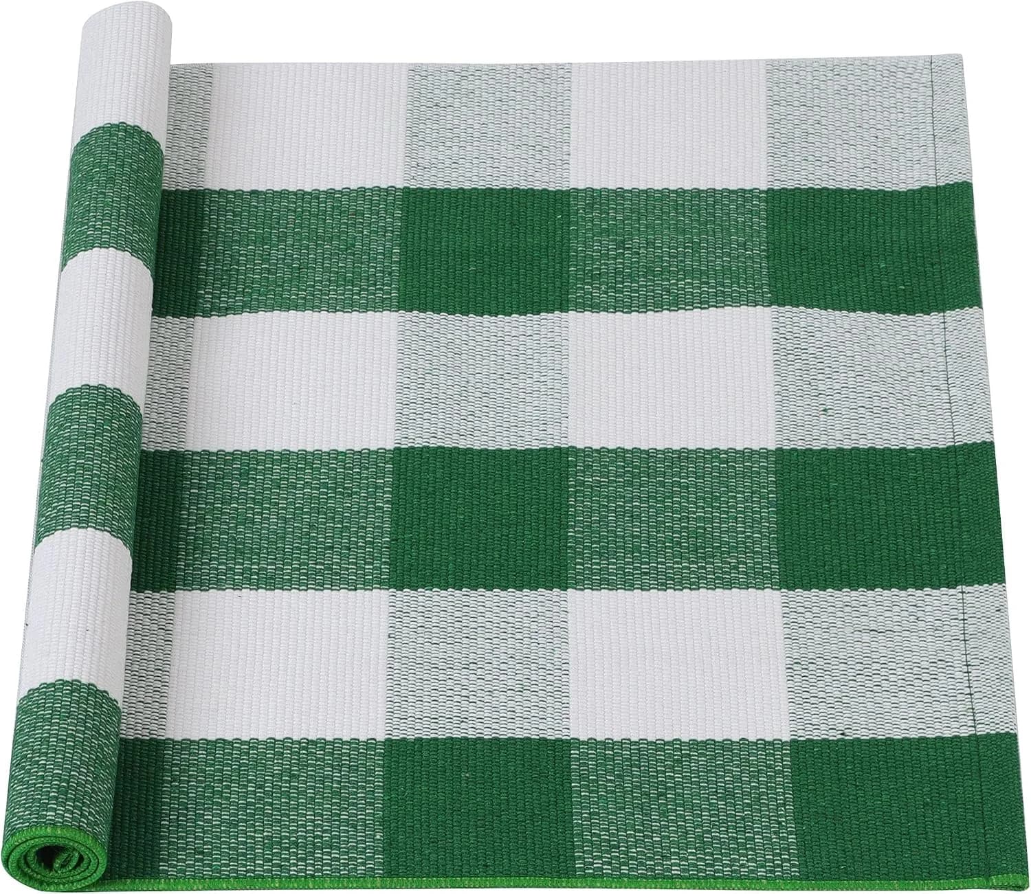 uxcell Buffalo Check Rug,Plaid Outdoor Rug,Layered Door Mat,Cotton Gingham Rugs,Floor Mat for Front Porch/Runner/Bedroom
