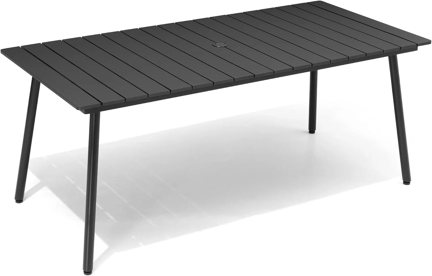70" Patio Outdoor Dining Table for 6 with Wood-Grain Top