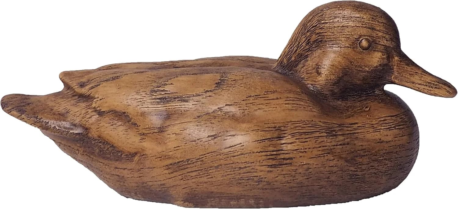 Hymmah Wooden Texture Duck Home Decor Statue Rustic Home Decorations for Living Room, Boho Sculpture Resin Animal Collec
