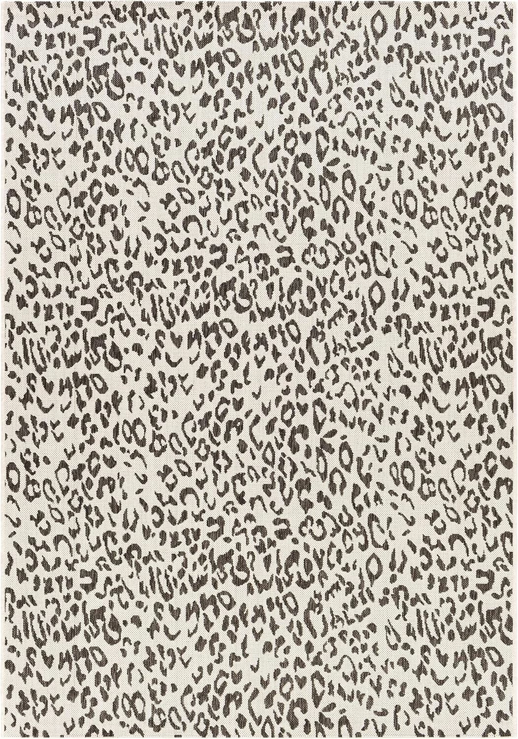 Hauteloom Pandora Living Room, Bedroom Patio Outdoor Area Rug - Animal Print Leopard Cheetah - Contemporary Modern Minim