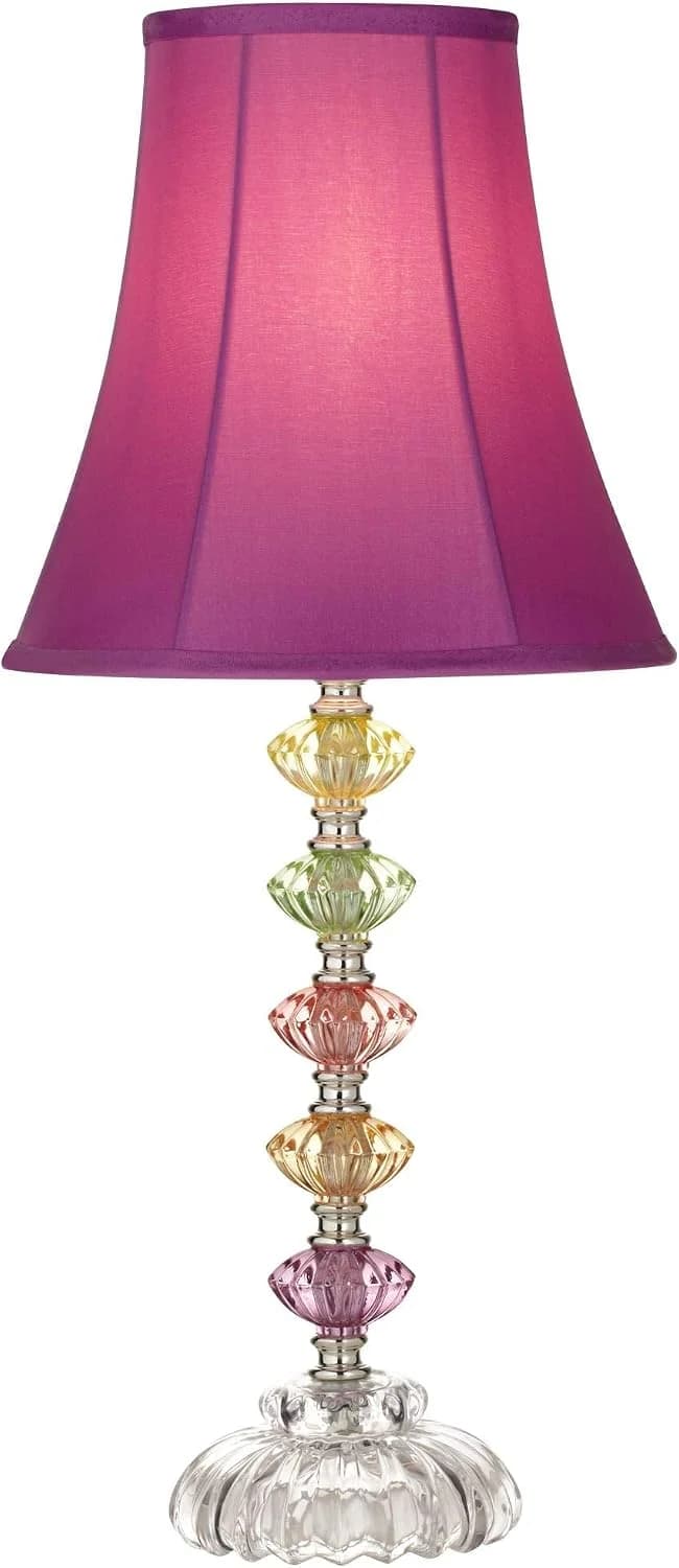 Bohemian 21" High Table Lamp Glass Stacked Traditional Modern Colored