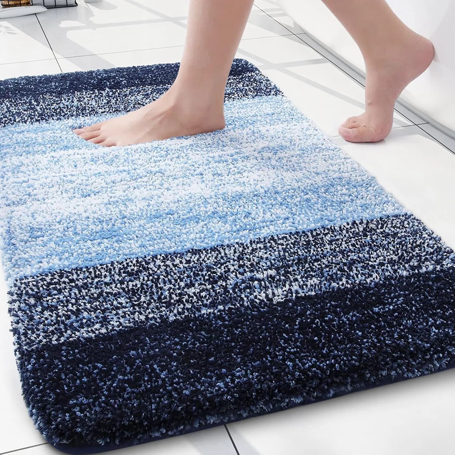 Arotive Microfiber Bathroom Rugs, Shaggy Soft Absorbent Bath Rug, 24x16