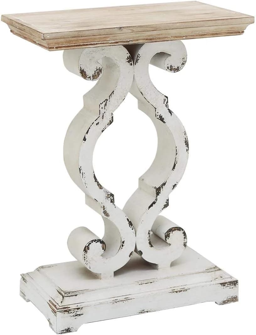 PARISLOFT Rustic Farmhouse Accent End Table, Natural Wood Side Table Nightstand for Dinning or Living Room 19.75 x 11.75