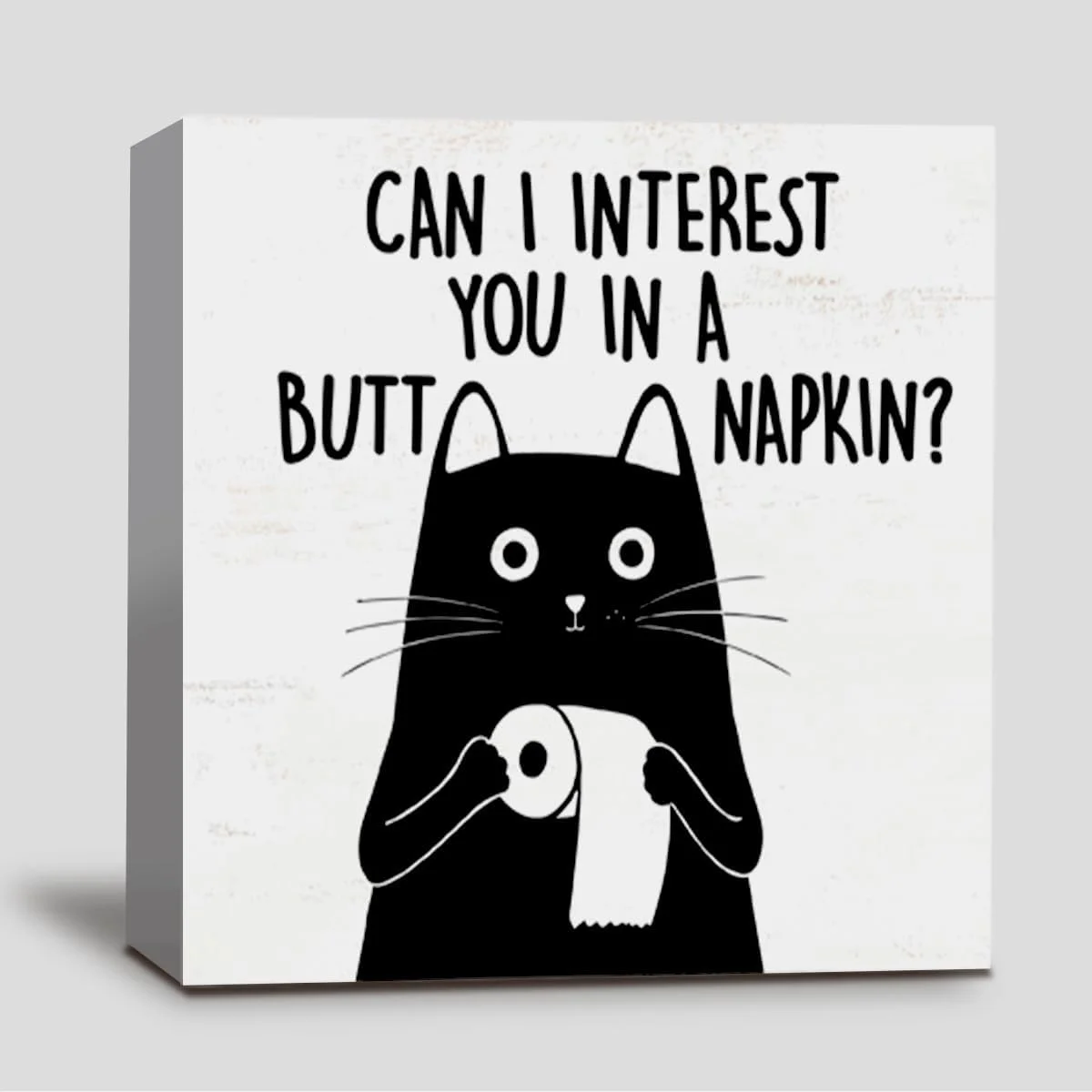 Funny Black Cat Bathroom Decor, Gifts for Cat Lovers, 5x5 Inches