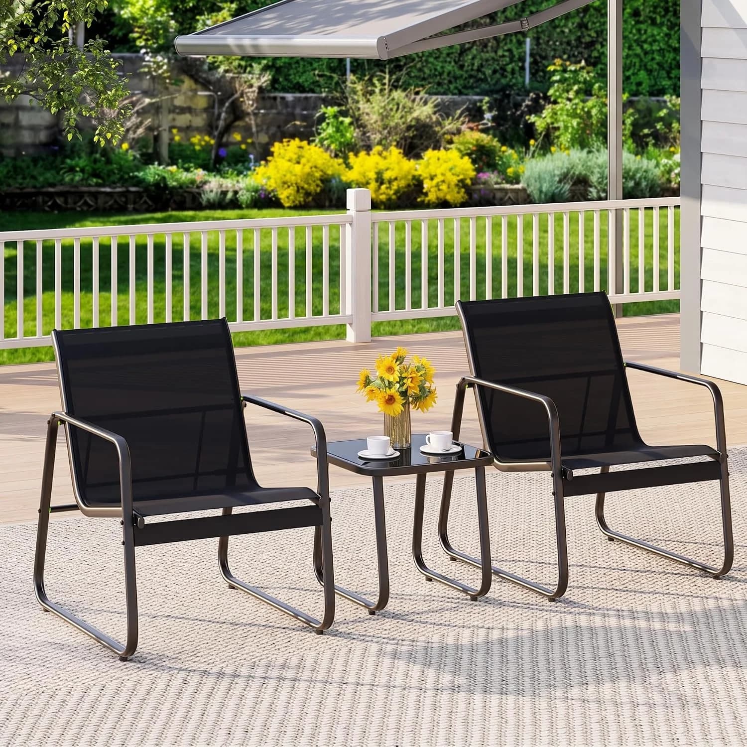 Gizoon Patio Chair Set of 2, Patio Bistro Set, Outdoor Patio Furniture Set