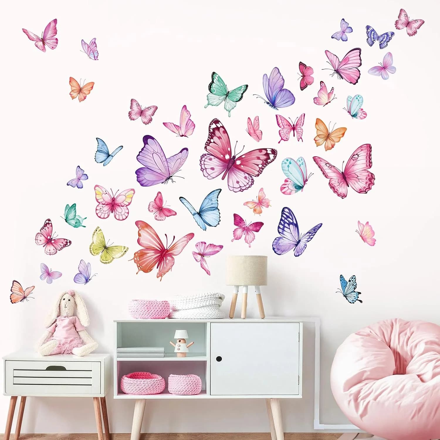 wondever Watercolor Butterfly Wall Decals Butterflies Girls Wall Stickers