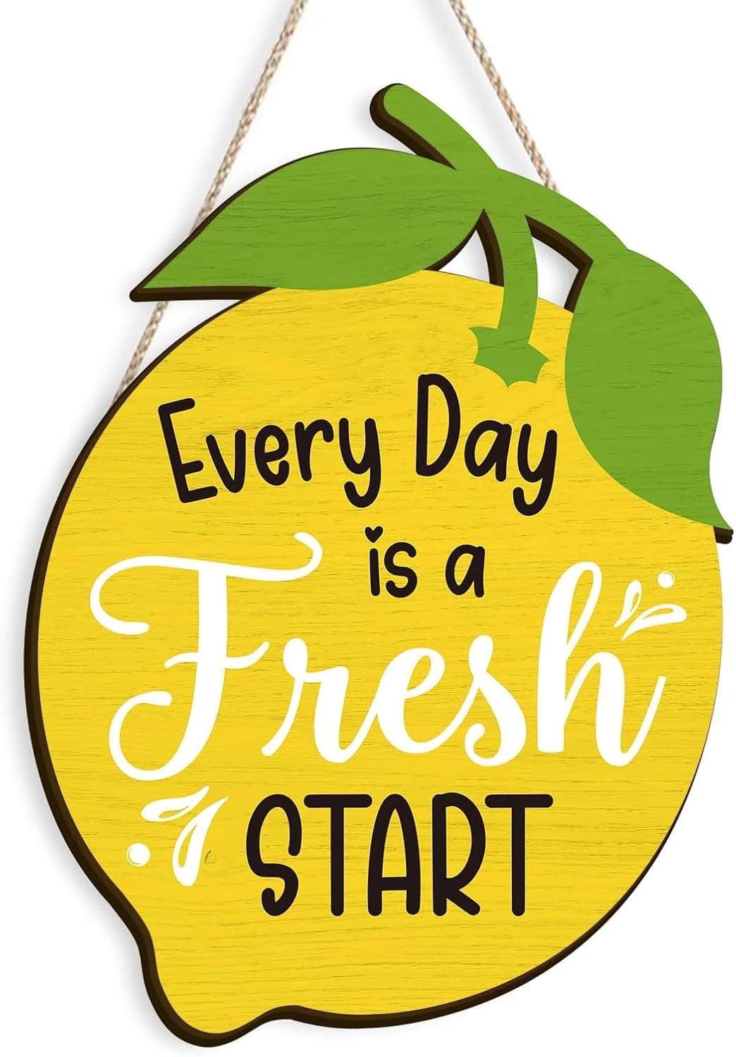 Lemon Kitchen Decor, Yellow Kitchen Accessories Theme Wall Art, Welcome Sign for Front Door Decorations Hanging, Rustic