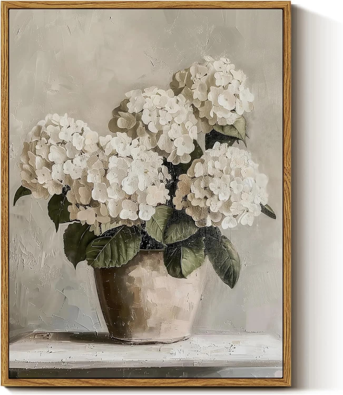 InSimSea Framed Canvas Wall Art Vintage Decor, Hydrangea Floral Pictures Bathroom Wall Decor Aesthetic, Living Room Bedr