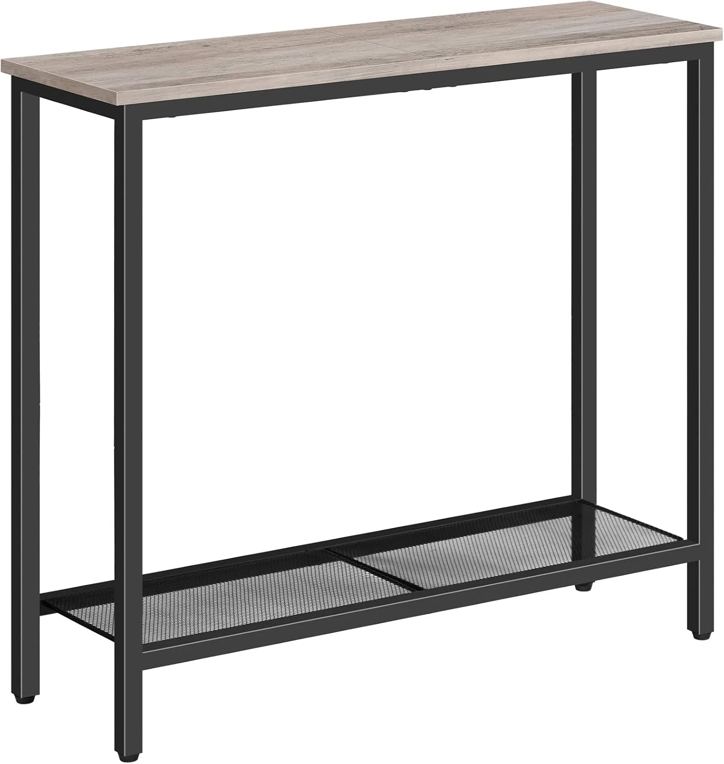 HOOBRO 29.5" Narrow Console Table, Small Entryway Table with Shelf, 2 Tier Thin Sofa Table, Behind Couch Table, Side Tab