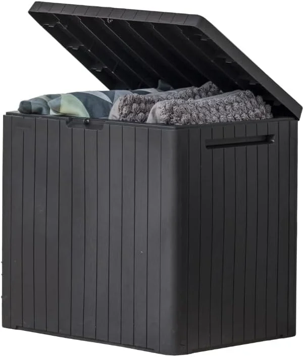 Keter City 30 Gal Outdoor Storage Box and Patio Side Table