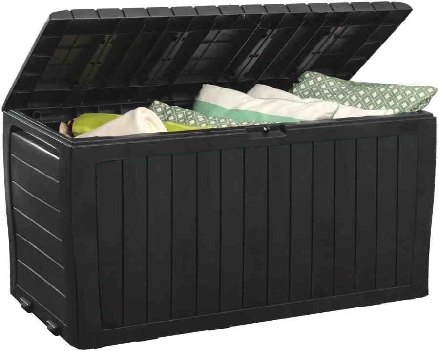 Keter Marvel Plus 71 Gallon Resin Deck Box-Organization and Storage for Patio Storage Box Outdoor Cushions, Throw Pillow