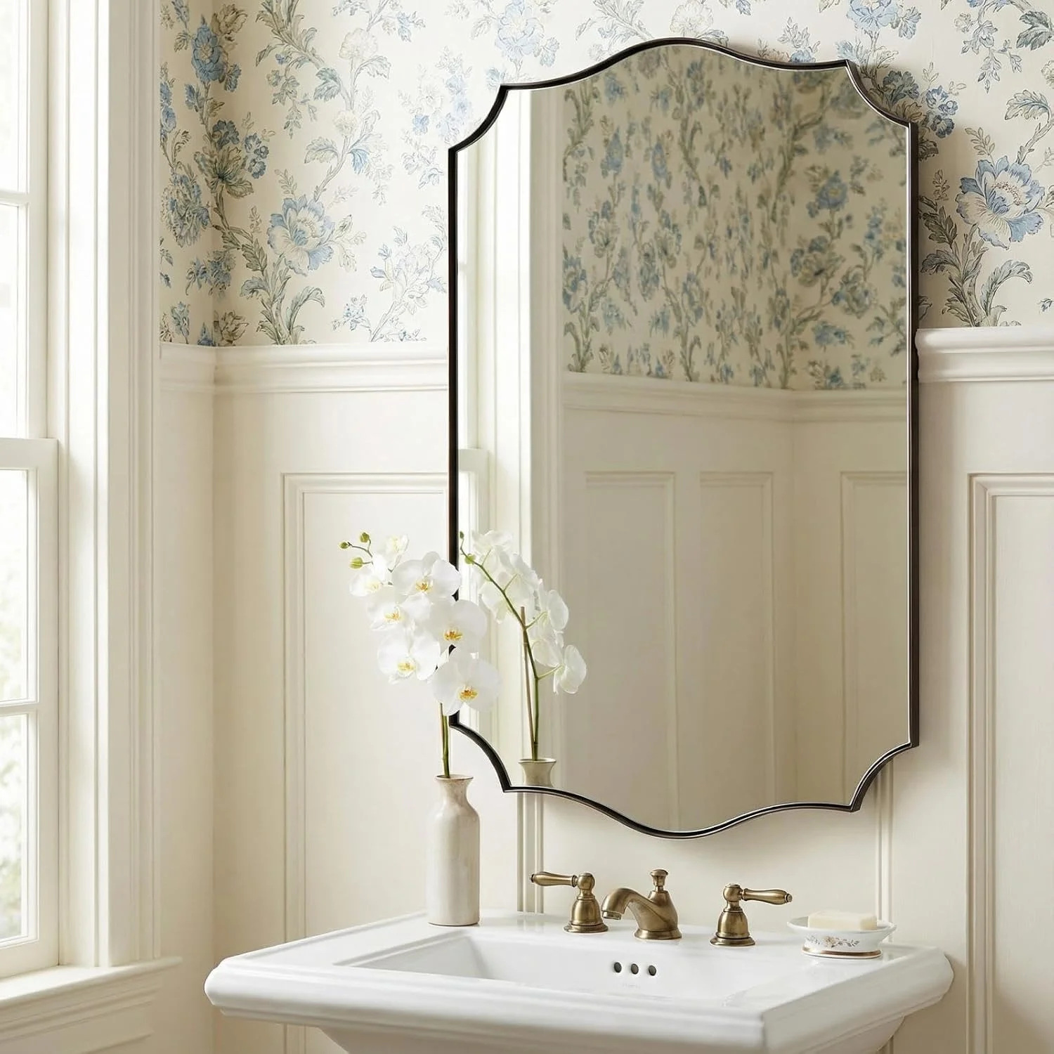 ANDY STAR Brushed Bronze Mirror, 24"x36" Bronze Rectangle Mirror, Bathroom Mirror with Anti-Rust Stainless Steel Metal F