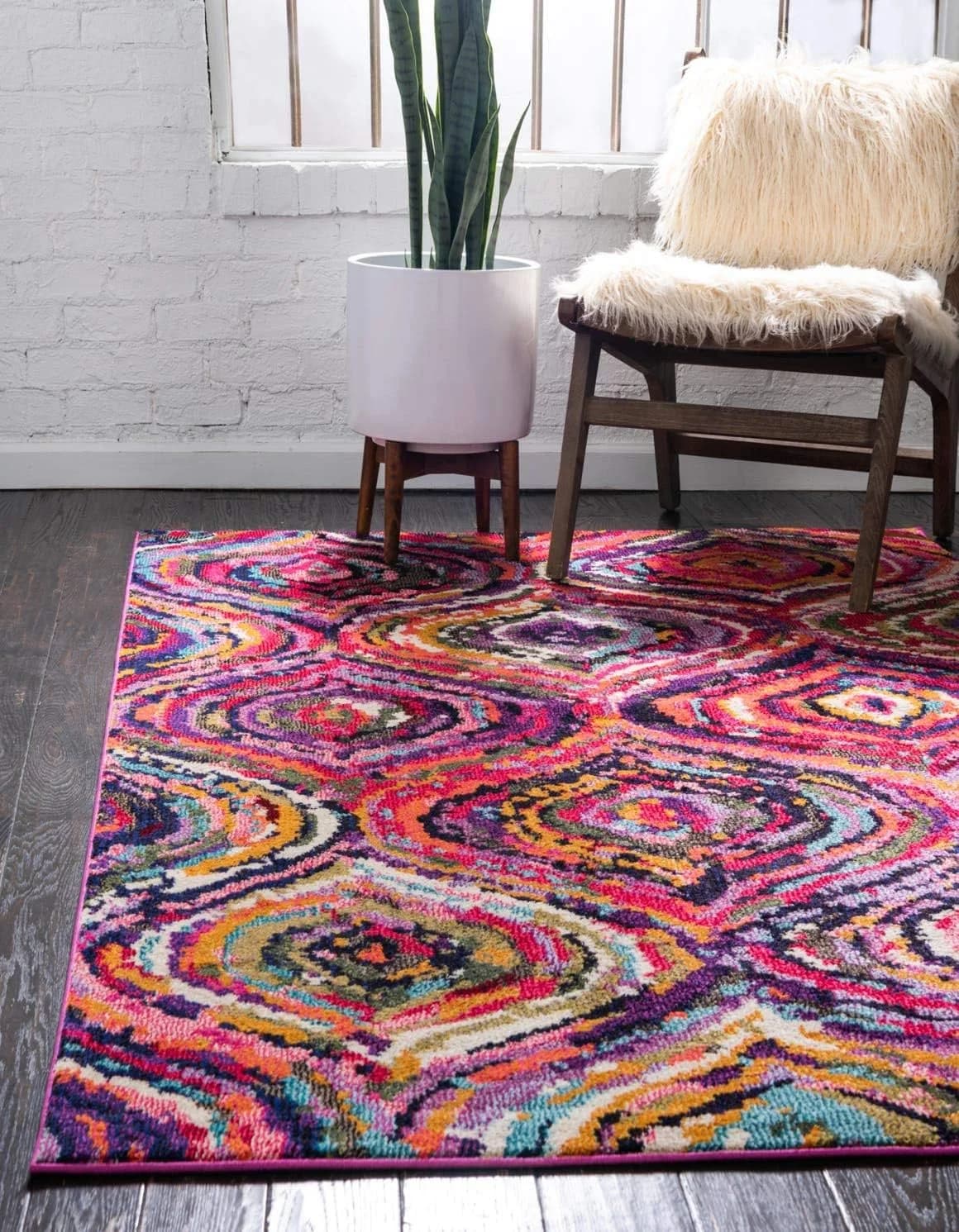 Unique Loom Estrella Collection Colorful, Abstract, Geometric, Gradient, Modern Area Rug (5' 0 x 8' 0 Rectangular, Multi