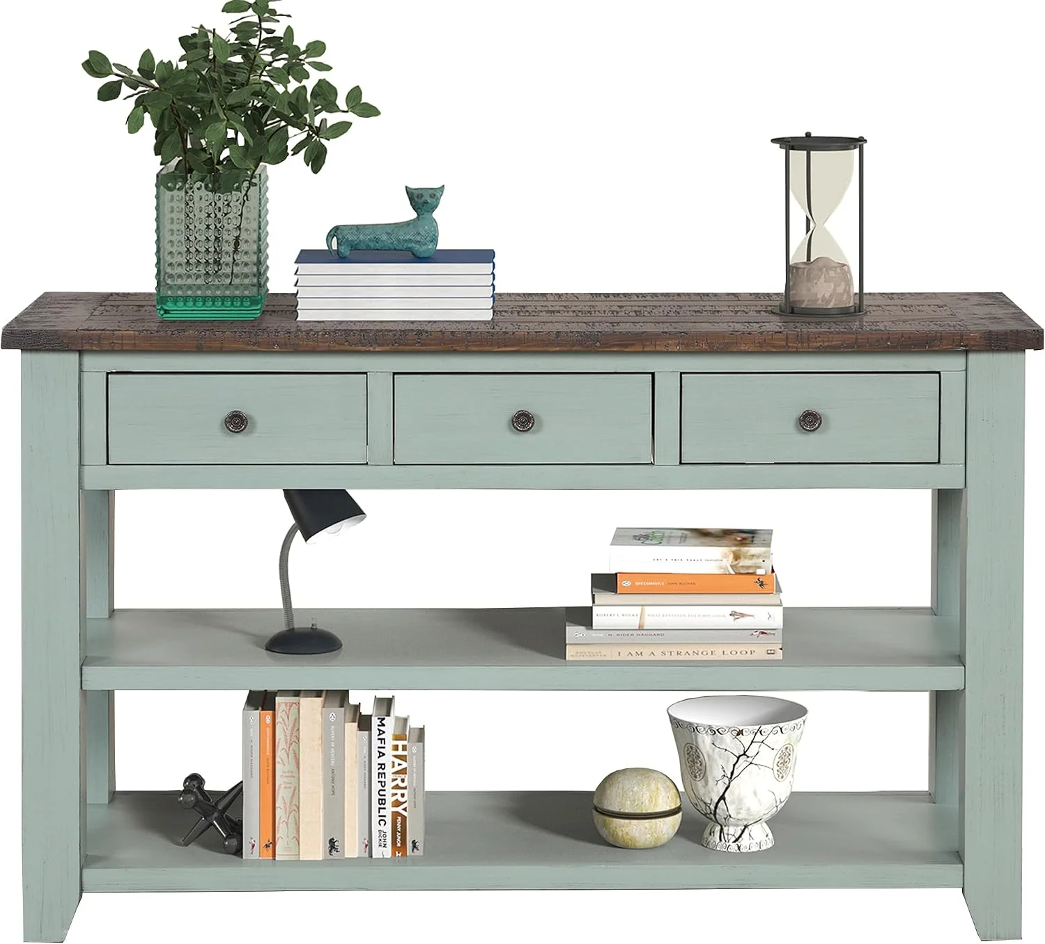 LKTART Real Wood Console Table with Storage Drawers,Sofa Table for Entryway