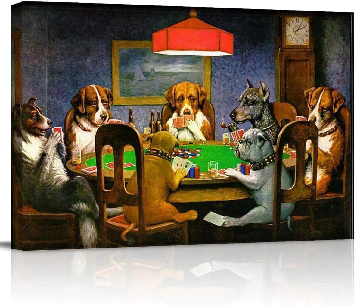 Canvas Print Wall Art - Pokers Dogs Dogs Playing Cards - Wall Decor Modern Artwork Paintings Pictures for Living Room St