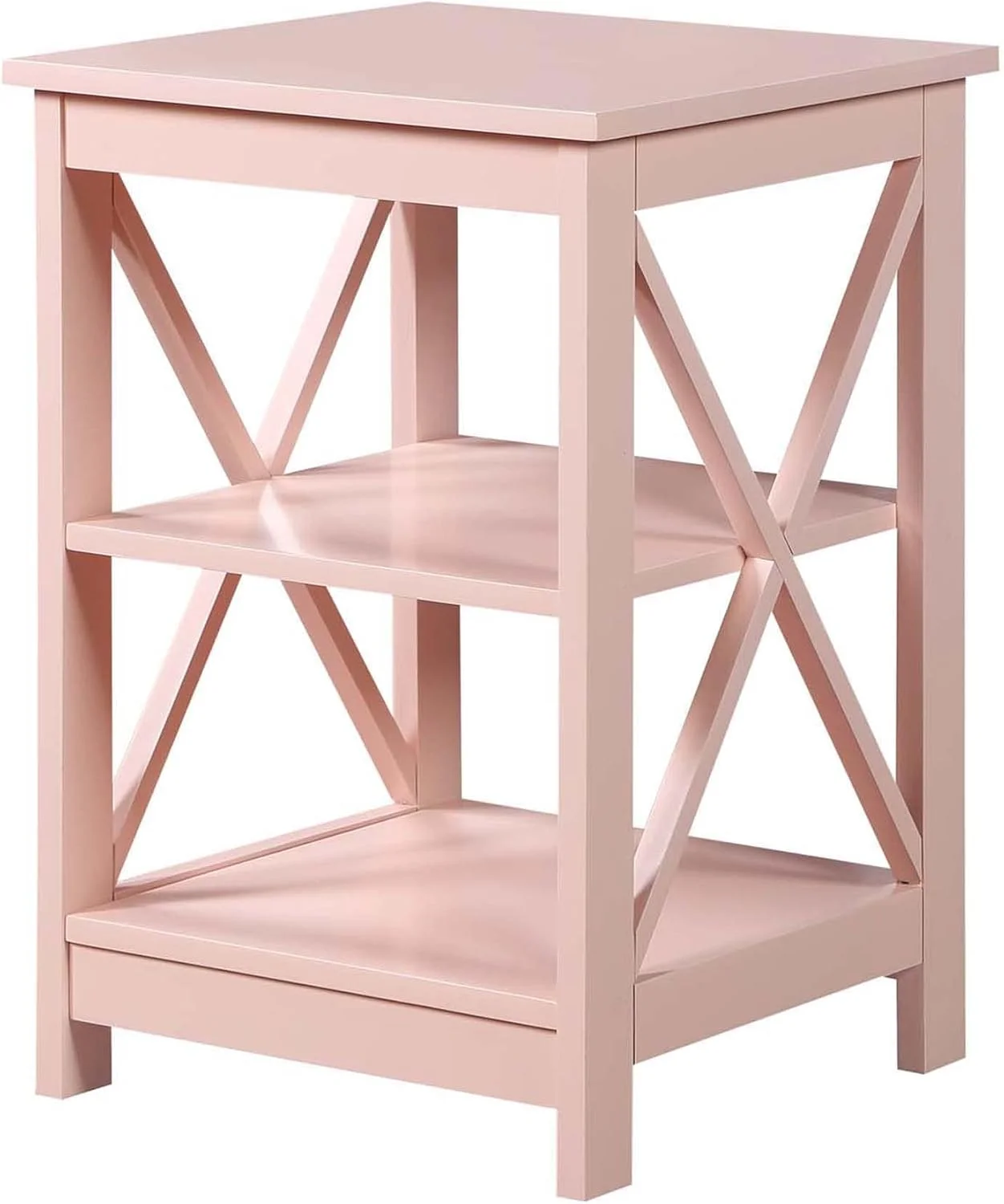 Convenience Concepts Oxford End Table 15.75" - Modern Living Room Table with Storage Shelves, Transitional Nightstand Si