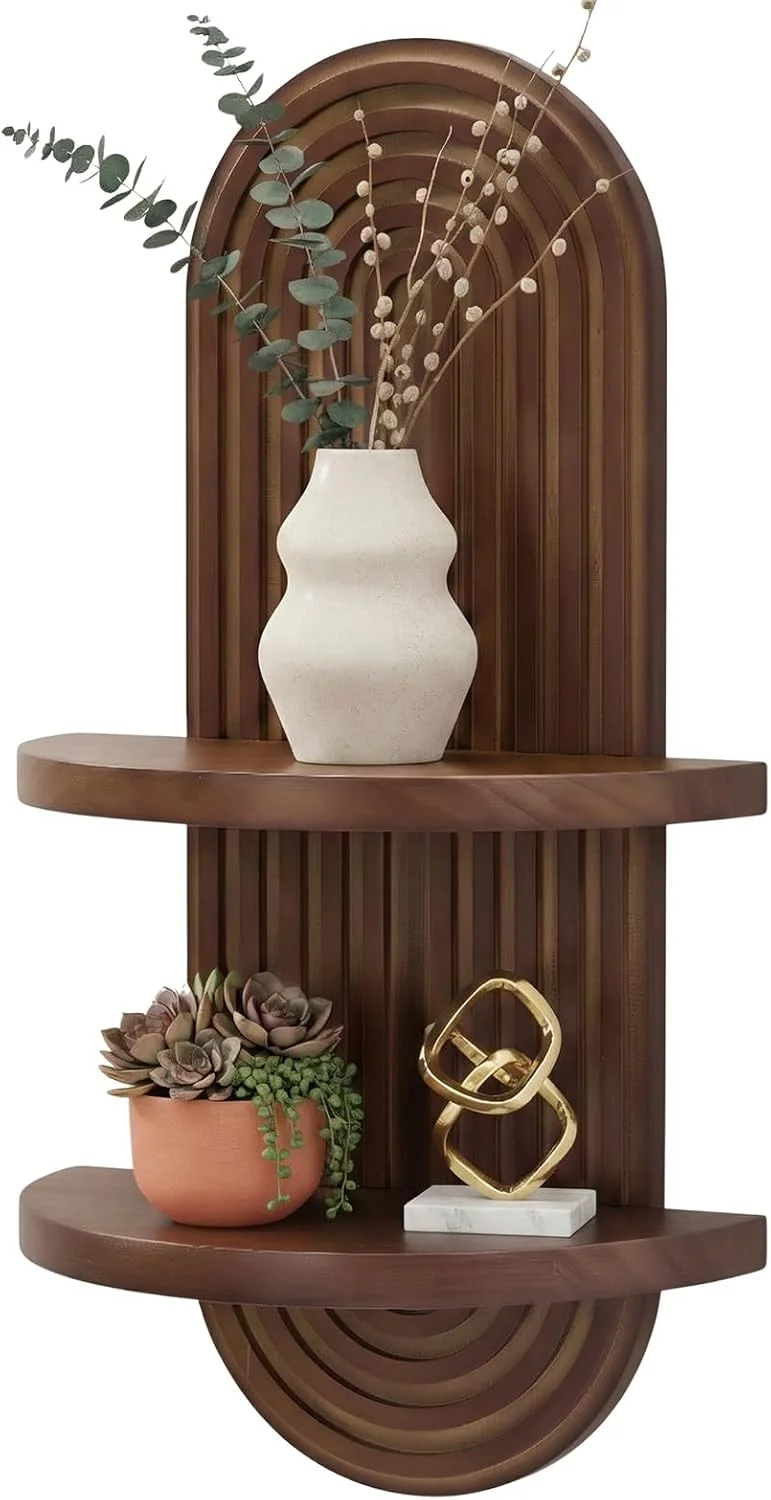 SweetSage Mordern Wall Shelf with Arched Mid Century Art Boho Decor Design Floating Shelves for Home Bedroom Living Room