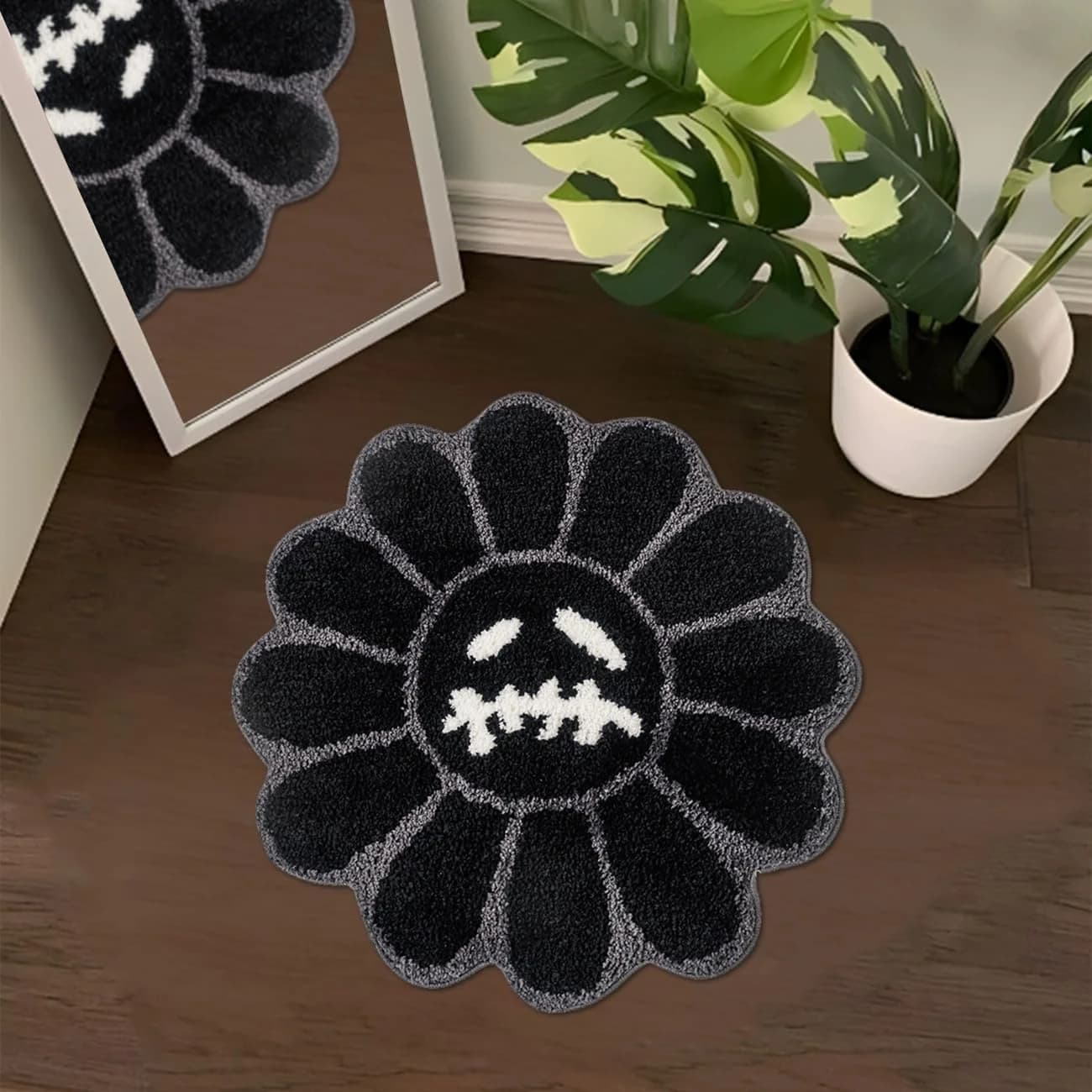 Trippy Happy Face Rug Cool Rugs Graphic Design Tufted Bathroom Rugs