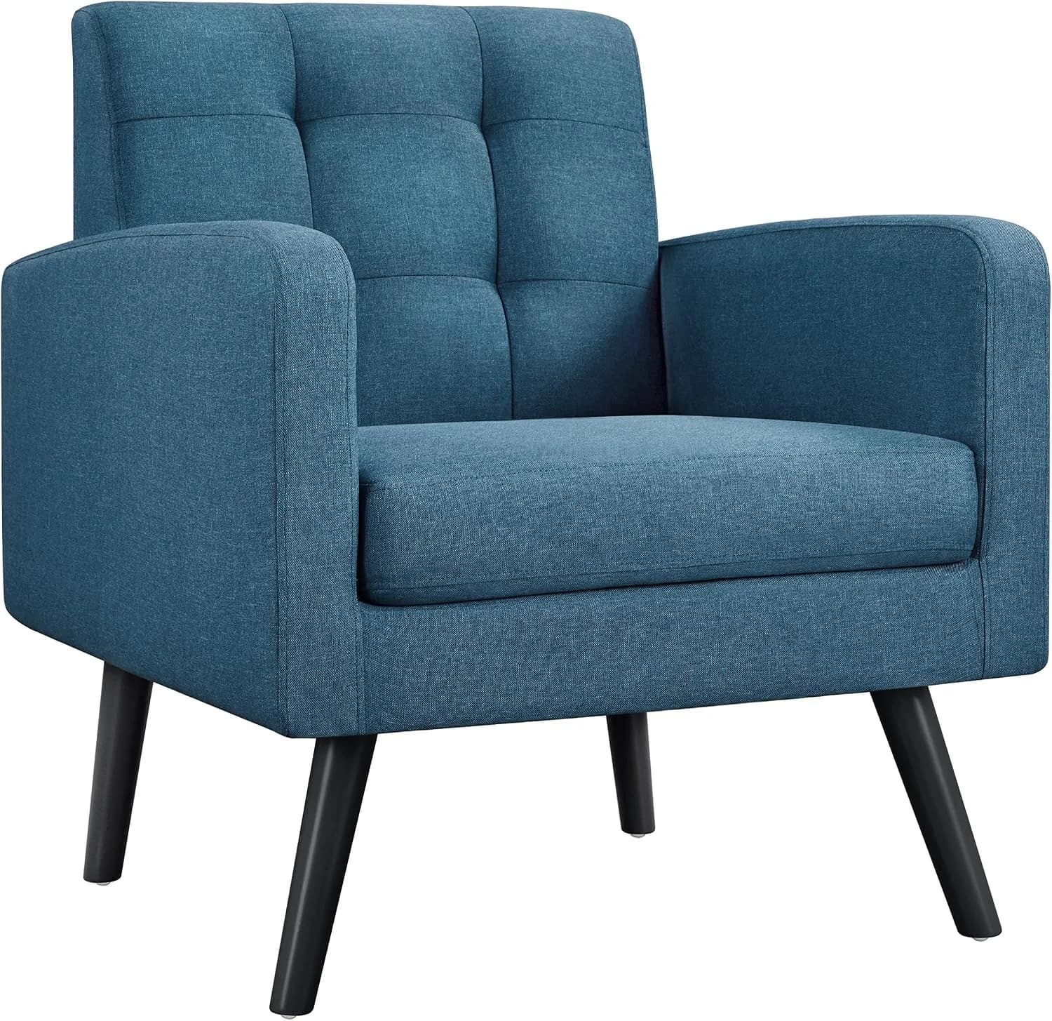 Yaheetech Mid Century Accent Chair Living Room Chair Navy Blue