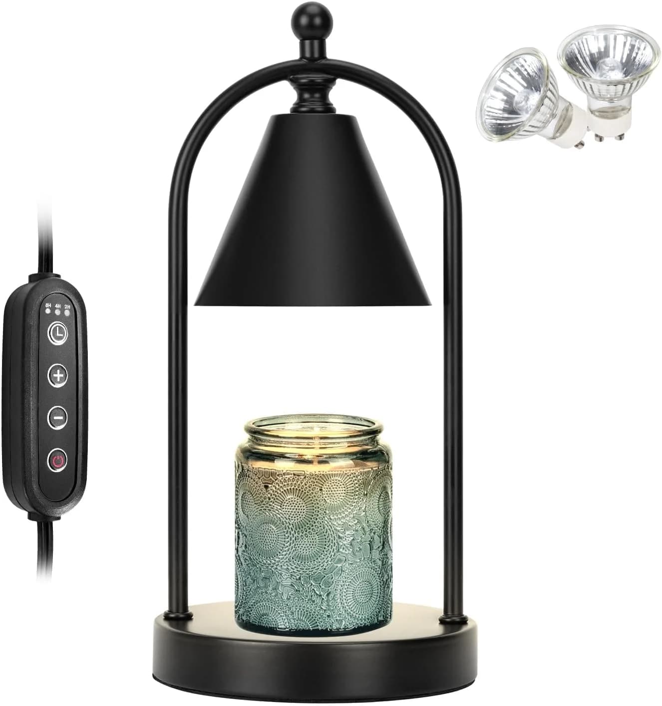 Candle Warmer Lamp with Timer, Electric Black Candle Warming Light for Bedroom, Dimmable Wax Melts Warmer for Home Decor