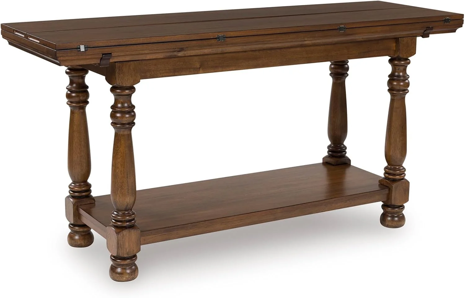 Signature Design by Ashley Sturlayne Flip Top Sofa Table, Expandable Console to Dining Table, Drop Leaf Design with Hard