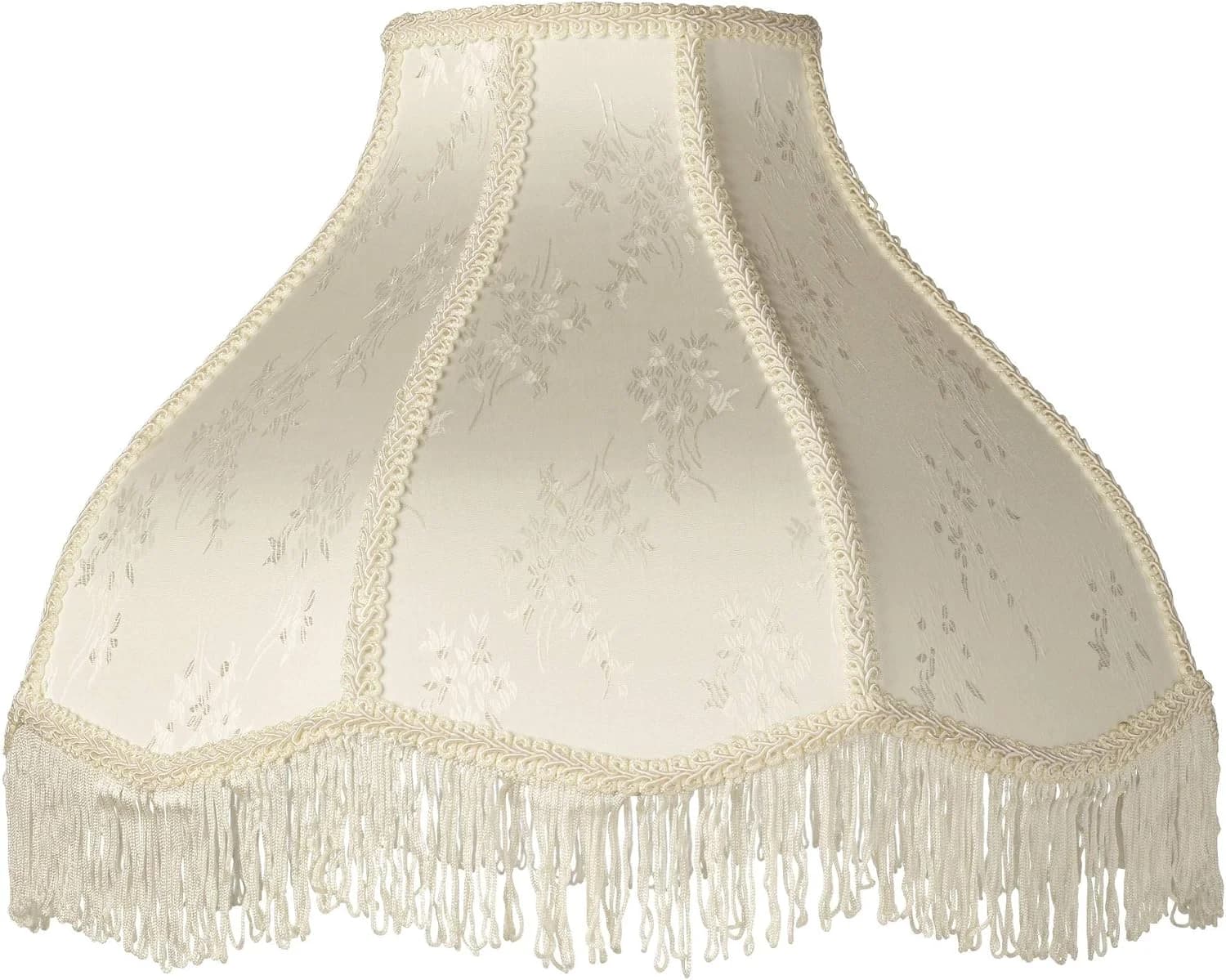 Carnation Floral Large Cream Scallop Fabric Lamp Shade 6x17x12x11 (Spider)