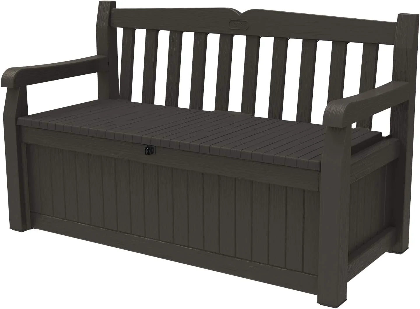 Keter Solana 70 Gal Outdoor Storage Bench for Patio and Pool Accessories