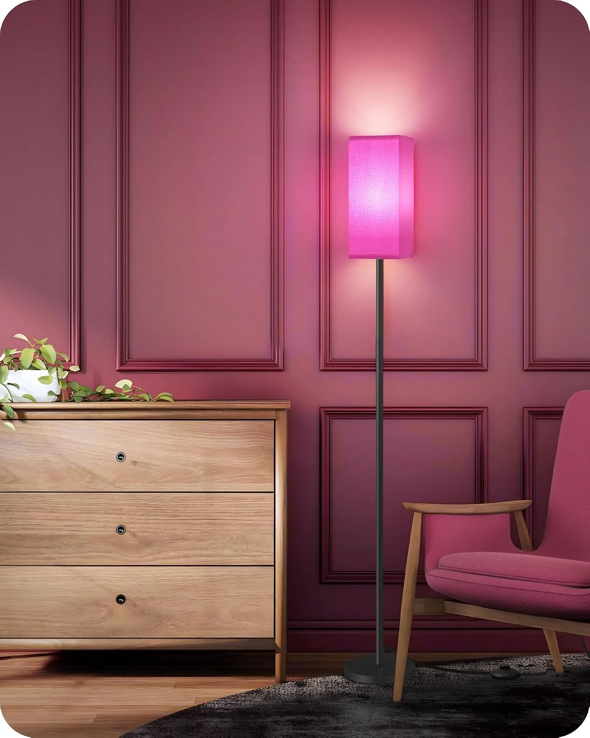 Floor Lamp, Pole Lamp with Foot Switch, Modern Standing Lampshade, Minimalist Freestanding Lamp (Bulb Not Included), for