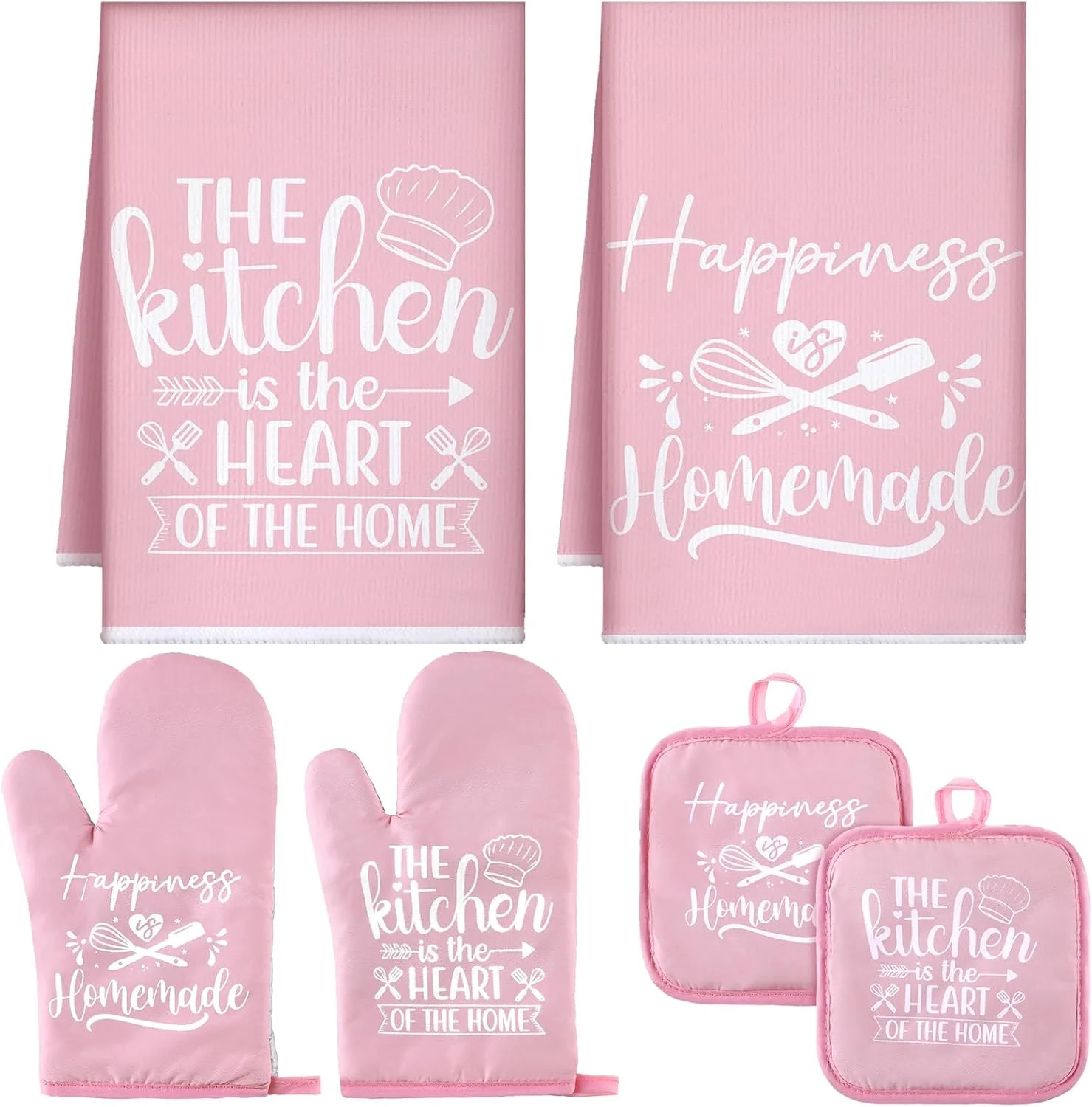 Sratte 6 Pcs Pink Kitchen Decor Accessories Set