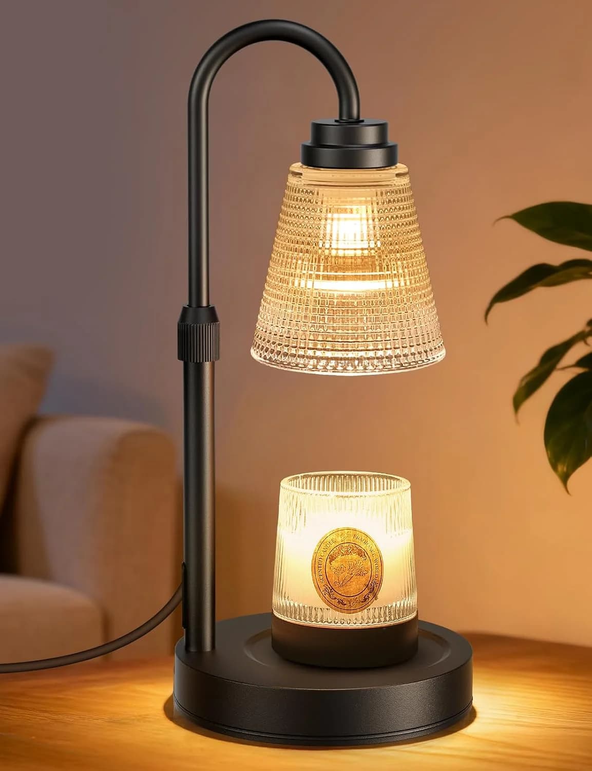 Candle Warmer Lamp with Timer Dimmable, Adjustable Height Wax Melts Warmer for Jar Candles, Housewarming, Birthday, for