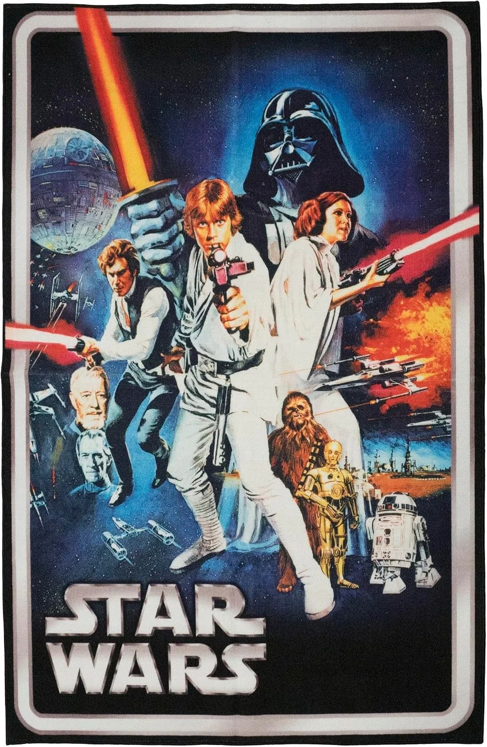 Gertmenian Disney Star Wars Area Rug - 4x6 Large, Non-Slip, Ideal for Children in Bedroom, Game Room, Classroom, Nursery