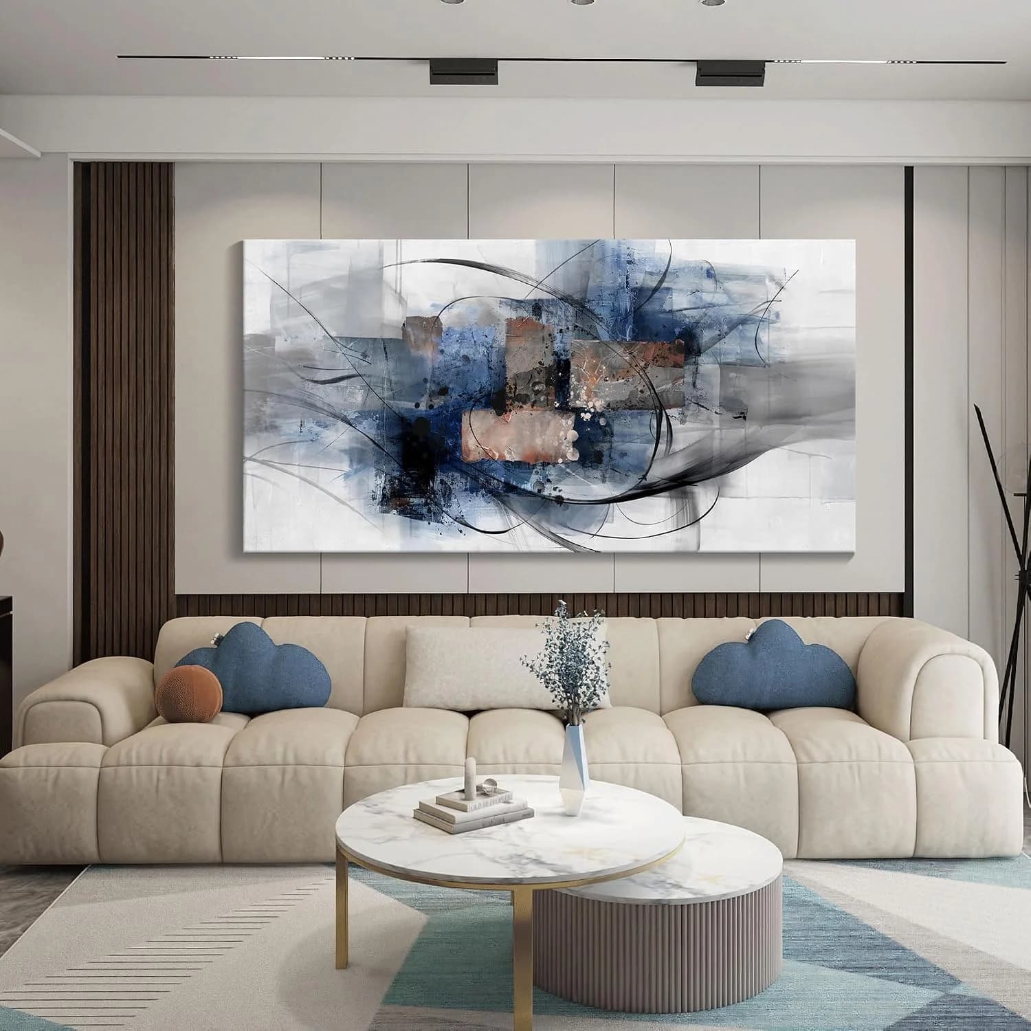Mofutinpo Canvas Wall Art for Living Room, Bedroom, Office - Large Wall Art Decor - Abstract Wall Art - Modern Black and