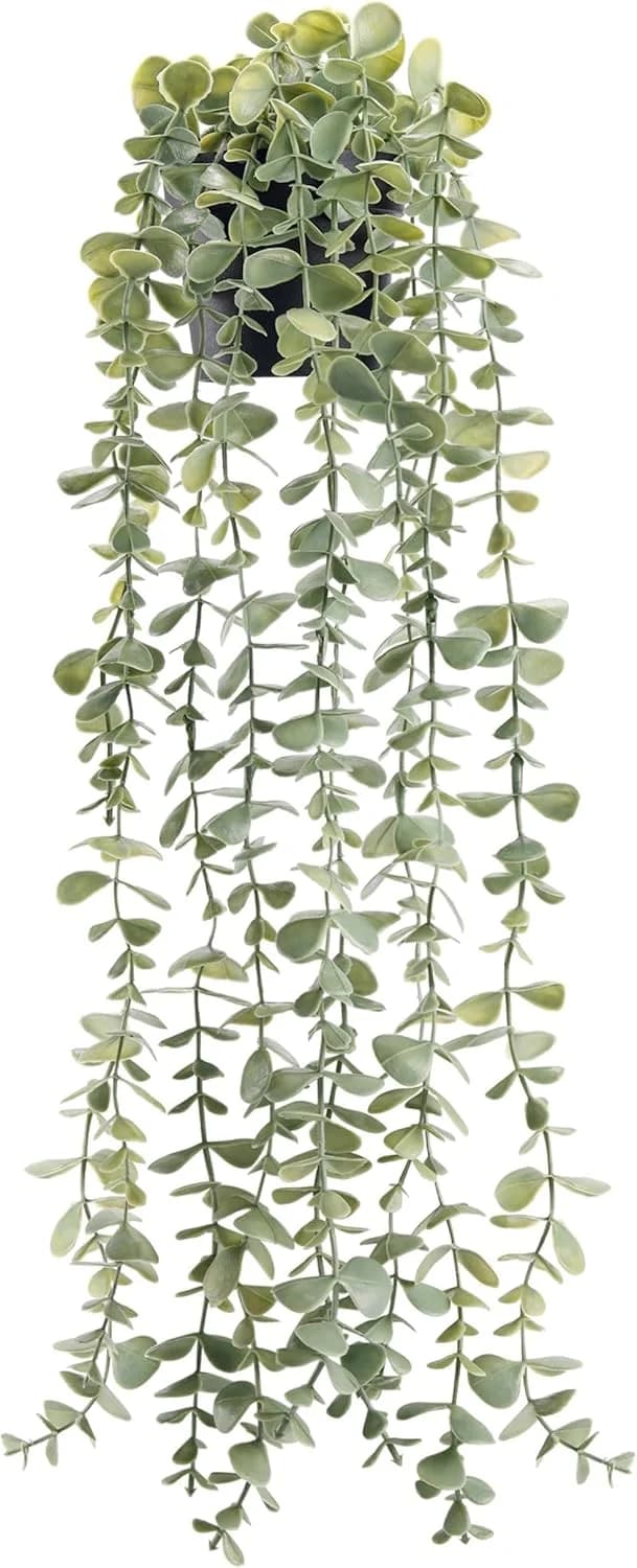 Der Rose 24" Fake Hanging Eucalyptus Plant for Bathroom Wall Art Decor